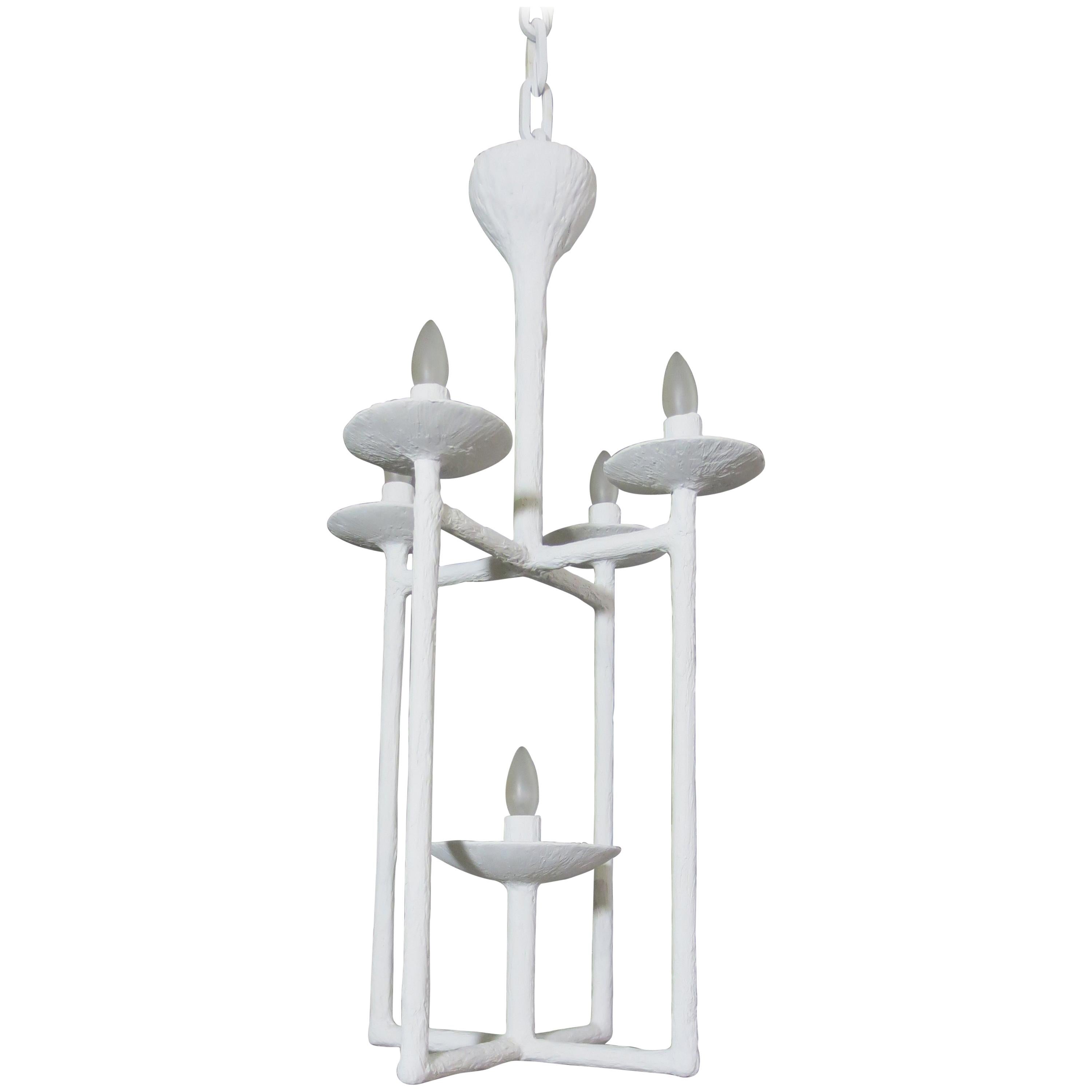 Plaster Lantern White Finish Chandelier by Apsara Interior