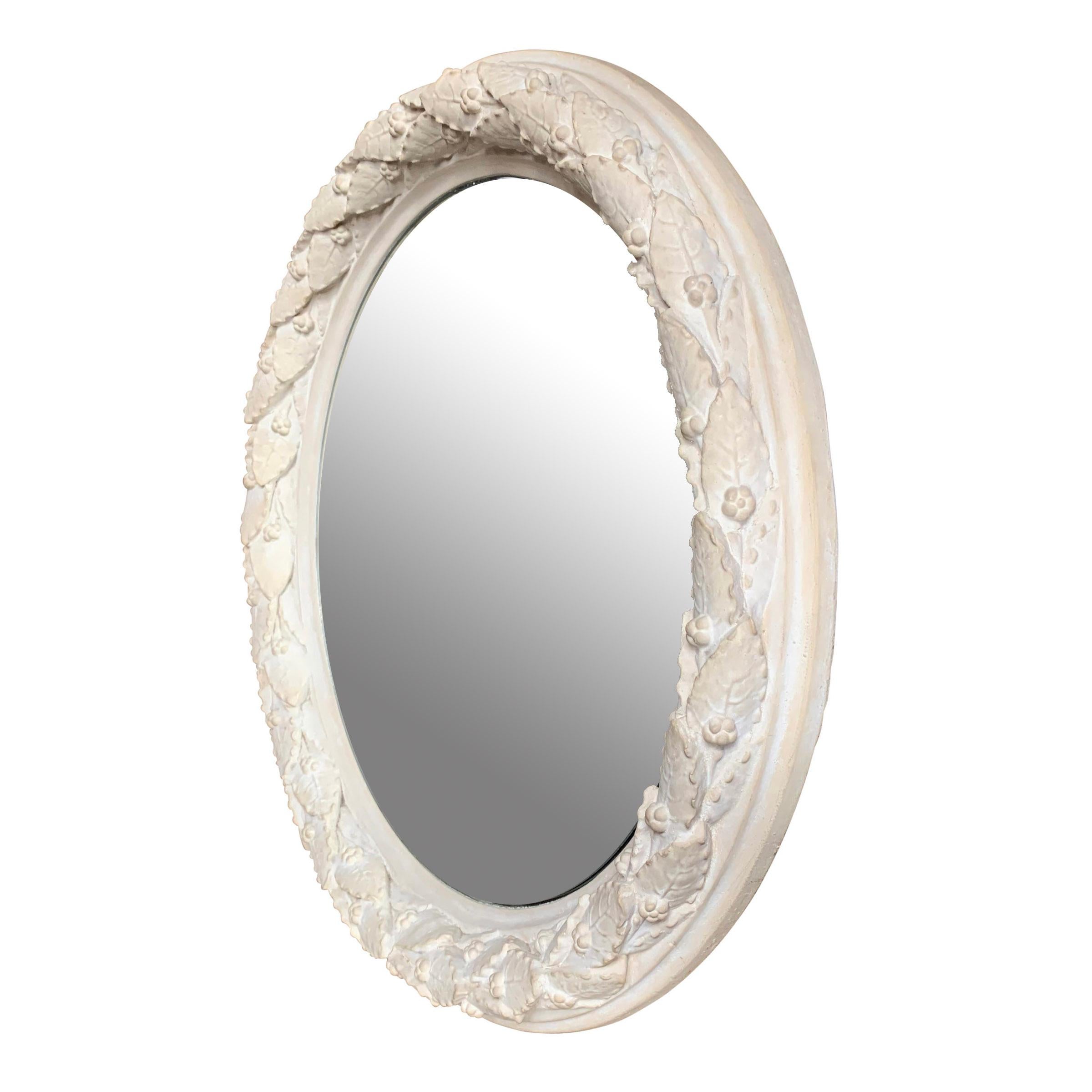 Neoclassical Plaster Laurel Wreath Mirror