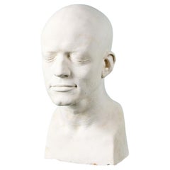 Plaster Life Face Cast of a Male Ex. Tucker Collection