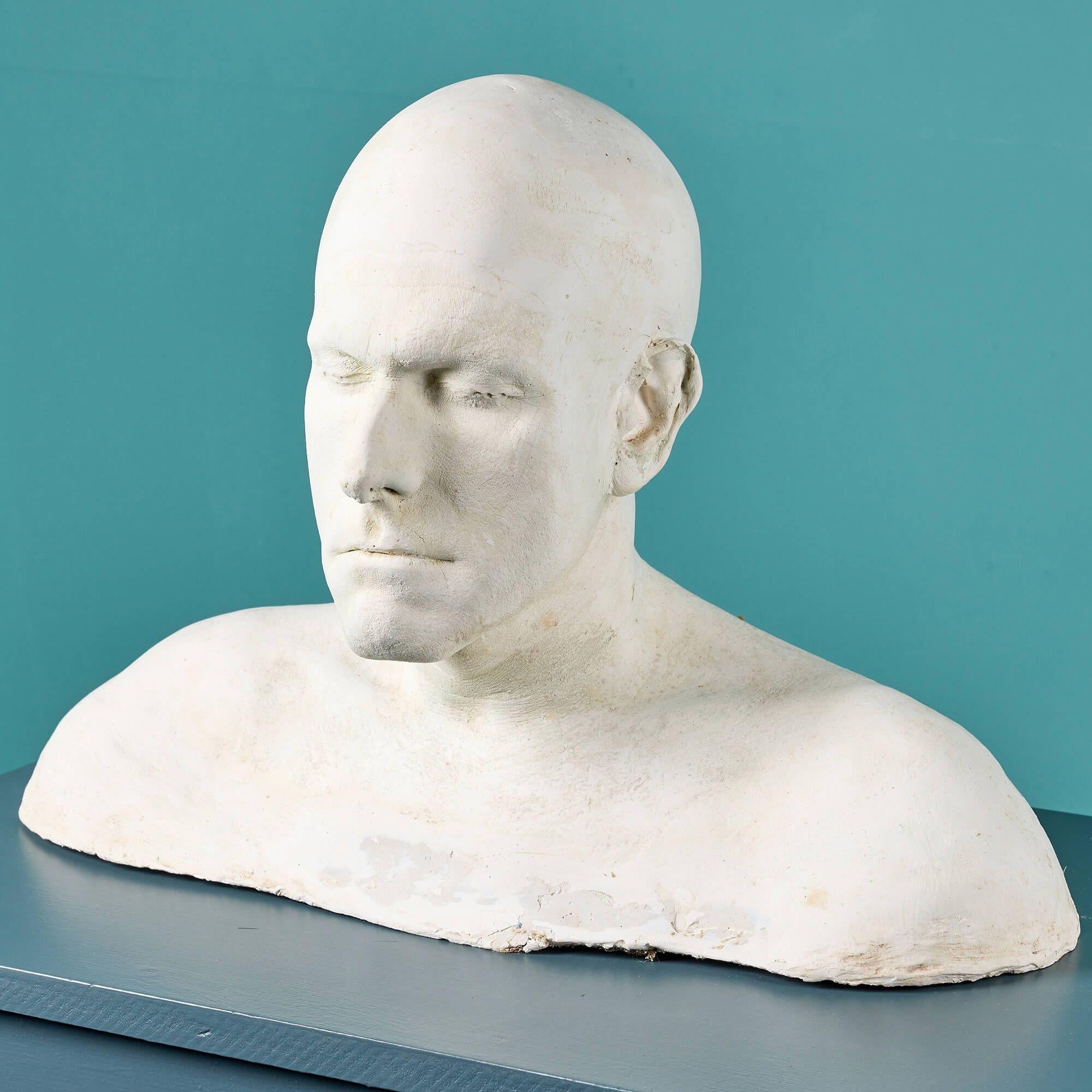 Mid-Century Modern Plaster Life Face Cast of Norman Large Ex. Tucker Collection For Sale