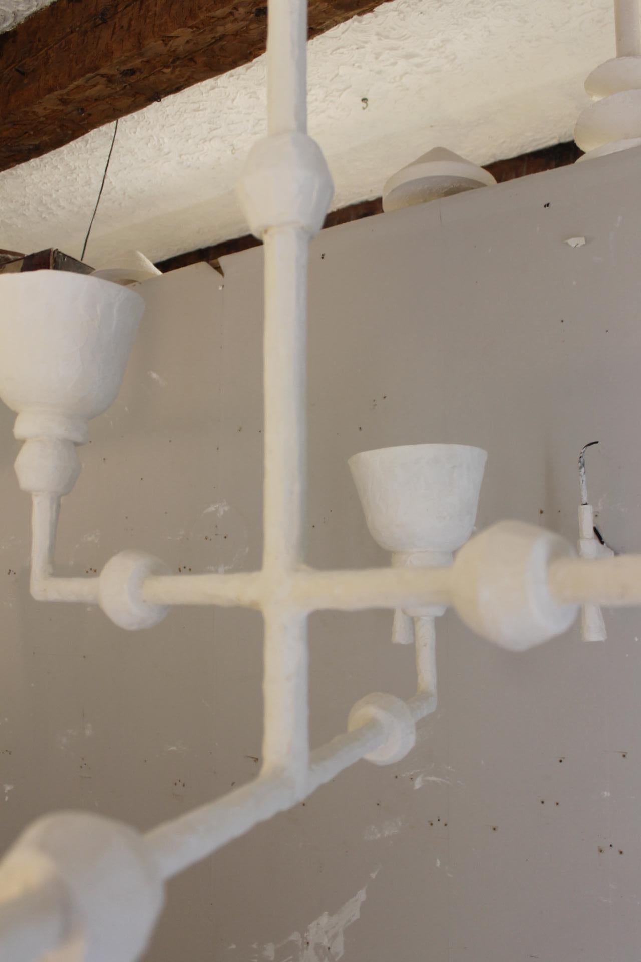 Plaster light, Giacometti style with four branches for pair For Sale 3
