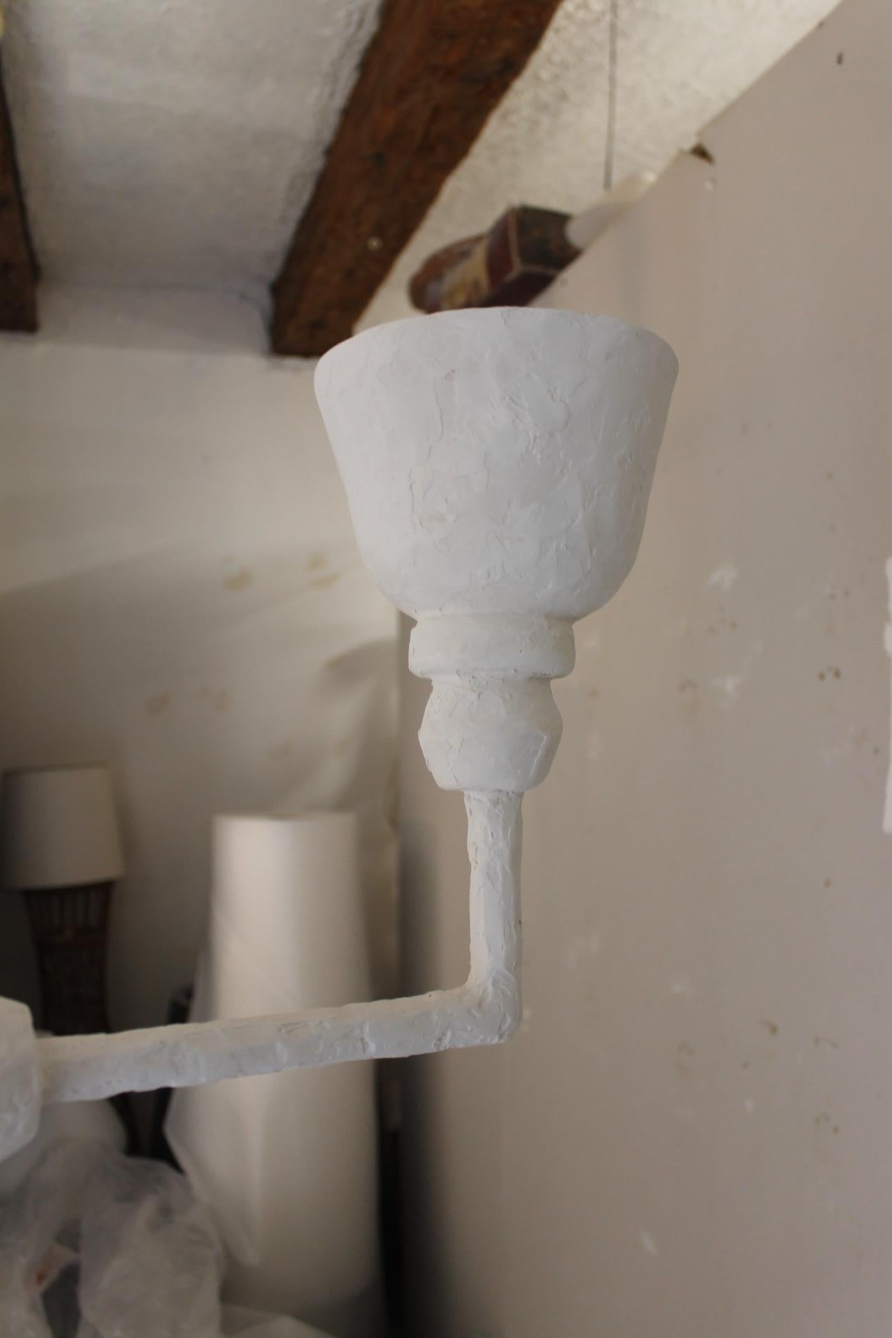 Contemporary Plaster light, Giacometti style with four branches for pair For Sale