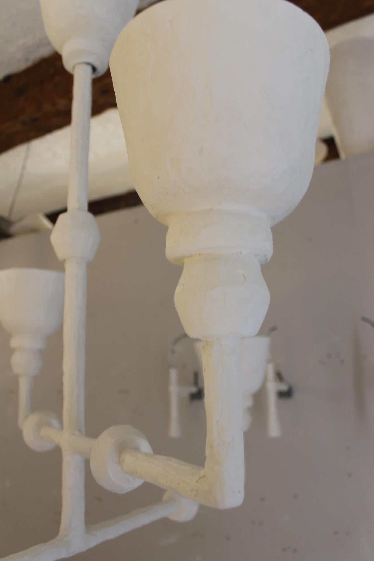 Plaster light, Giacometti style with four branches for pair For Sale 2