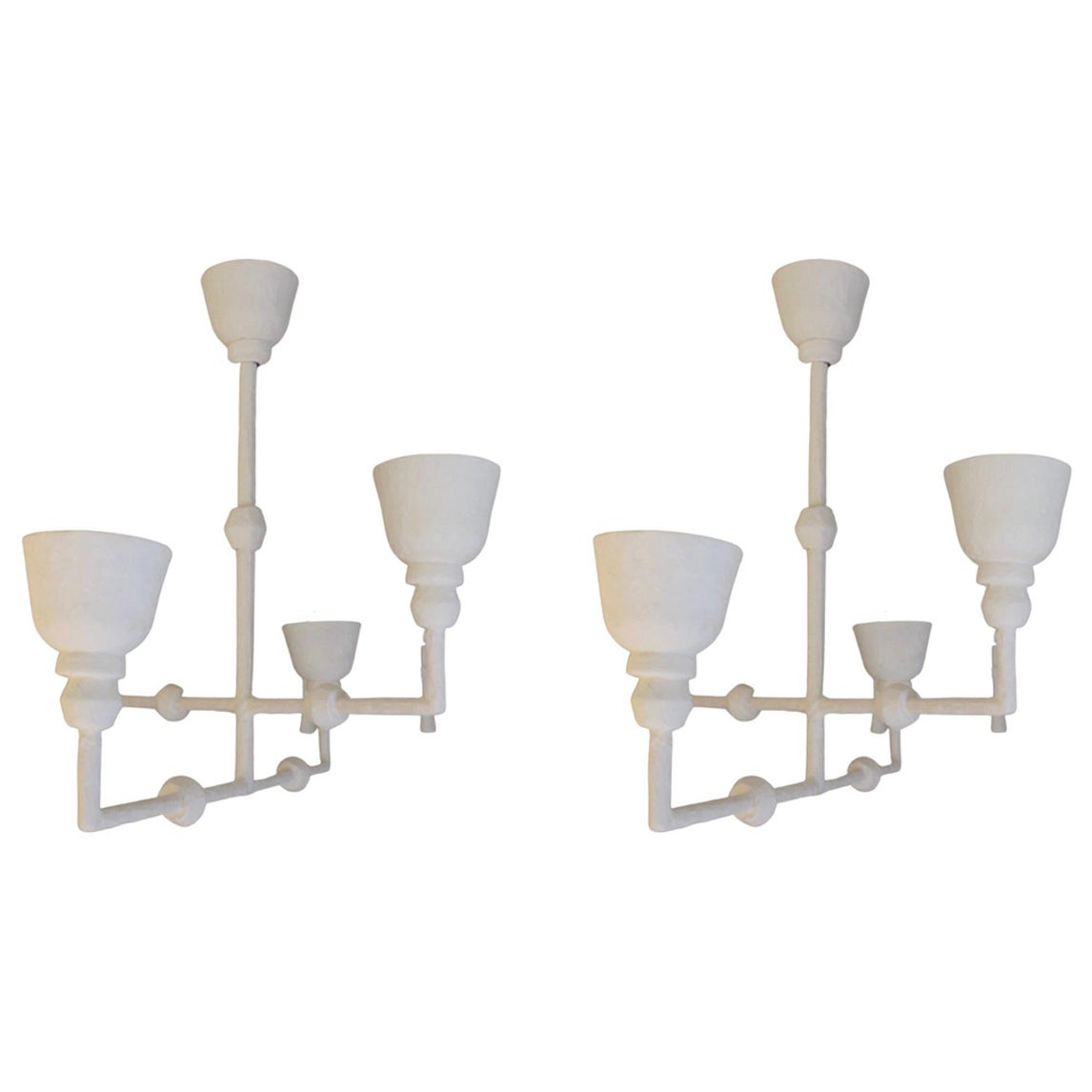 Plaster light, Giacometti style with four branches for pair