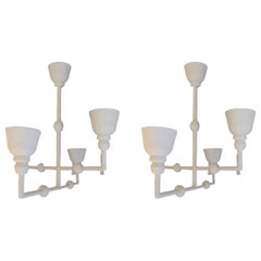 Plaster light, Giacometti style with four branches for pair