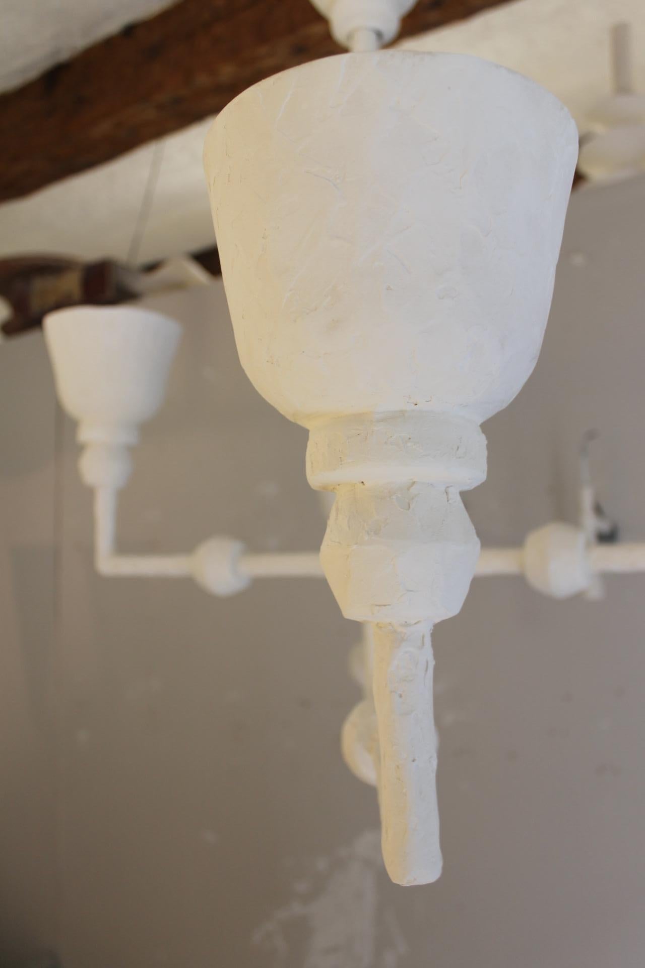 Plaster light, Giacometti style with four branches For Sale 2
