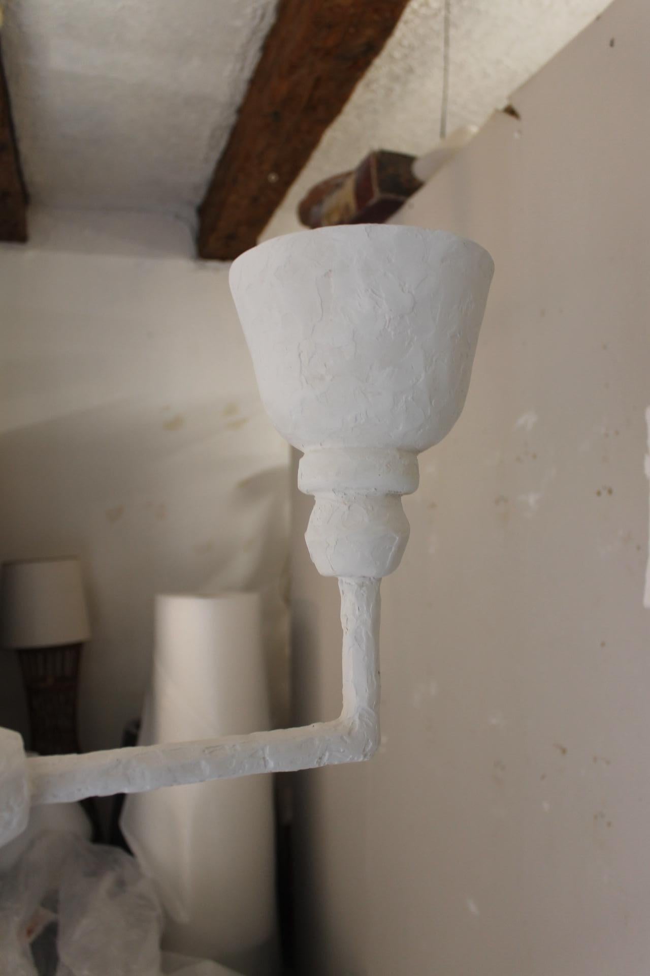Contemporary Plaster light, Giacometti style with four branches For Sale