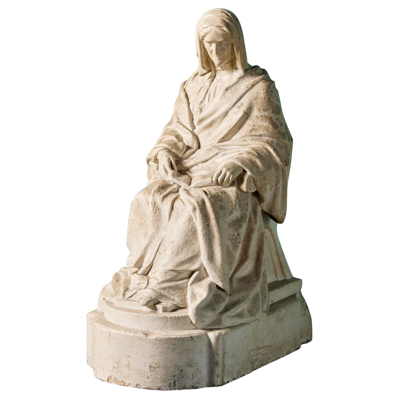 Maquette in gesso di una donna seduta