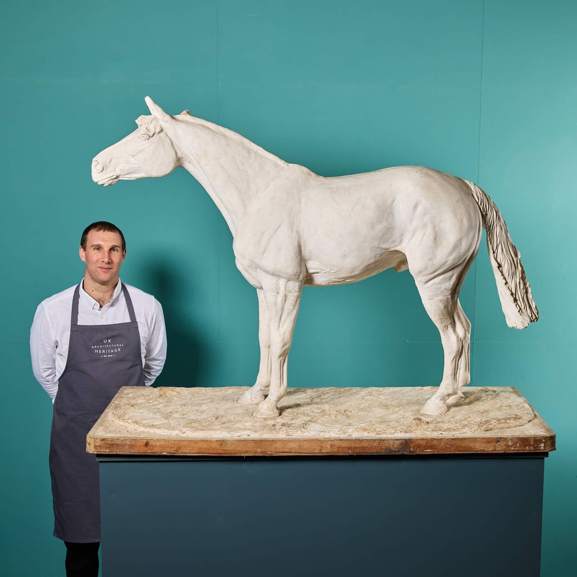 An impressive large plaster maquette statue of 20th century champion racehorse Red Rum by sculptor Annette Yarrow. This would’ve been used to create the original in bronze.

Red Rum was a thoroughbred steeplechaser who won the esteemed Grand