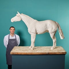 Plaster Maquette Horse Sculpture of Red Rum by Annette Yarrow