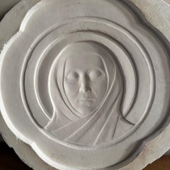 Plaster Matrix for a Medal by Anie Mouroux, Virgin’s Face, 20th Century