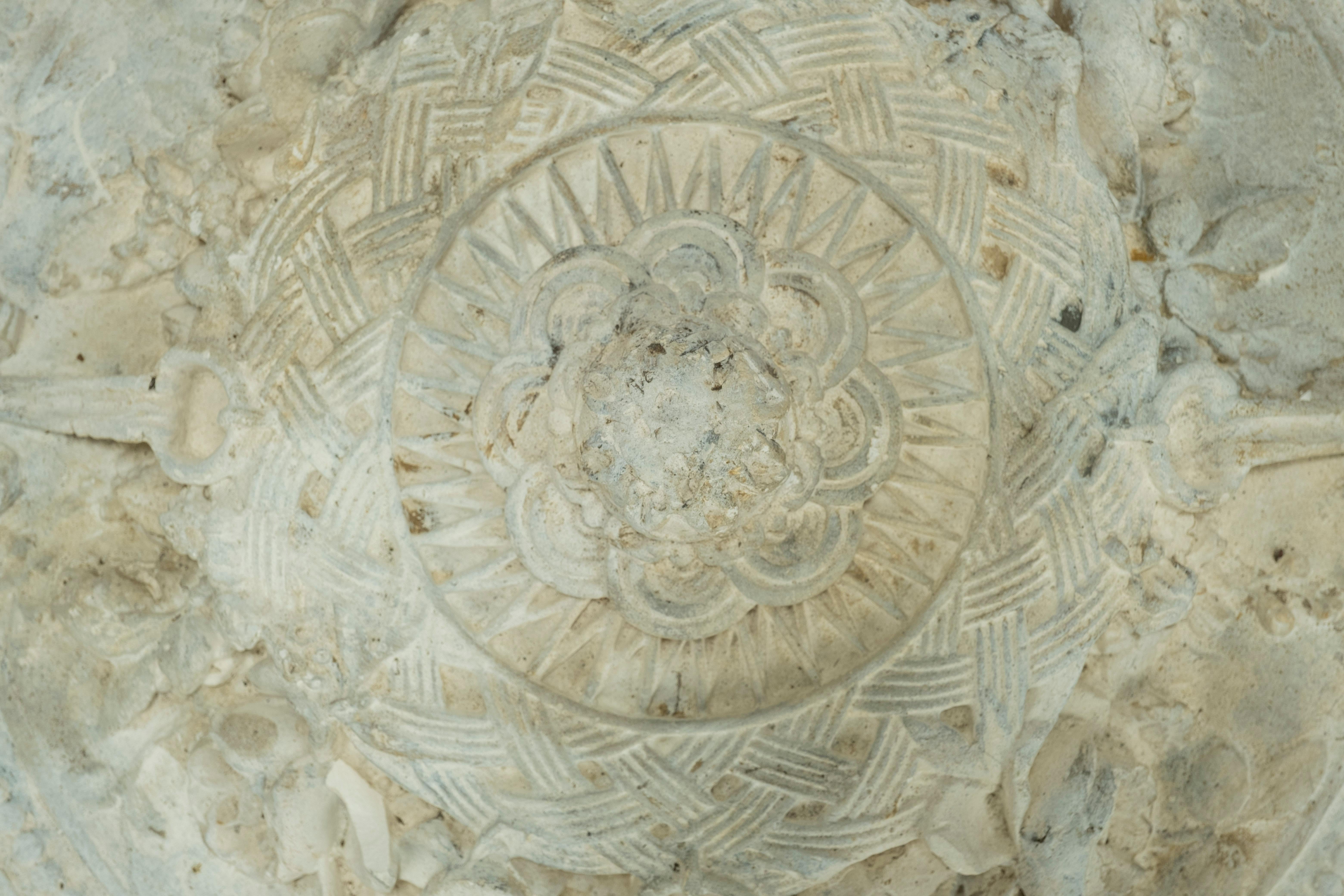 Plaster Medallion Wrapped in Iron 1