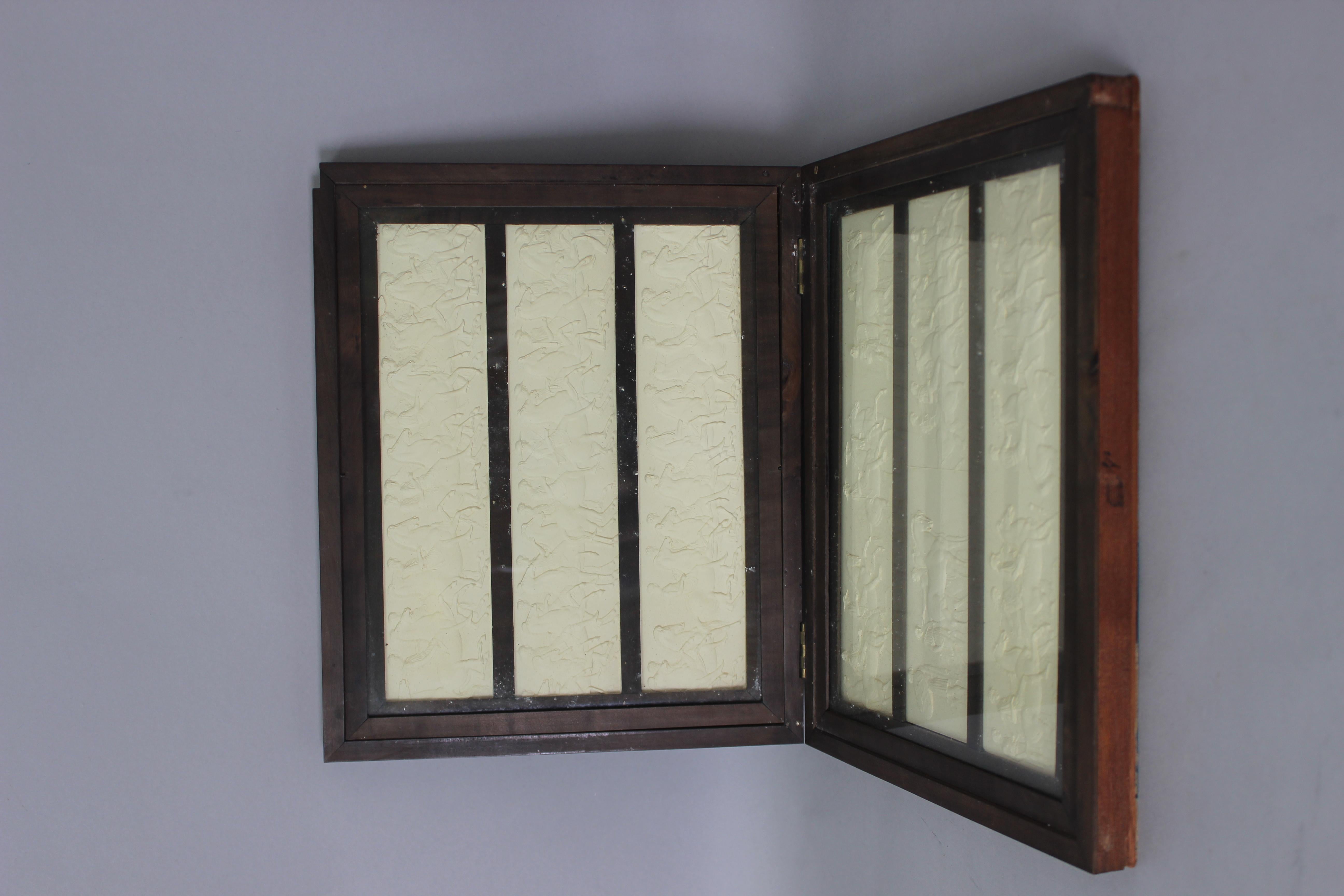 Plaster miniatures of the Parthenon frieze in a box resembling books, Grand Tour For Sale 4