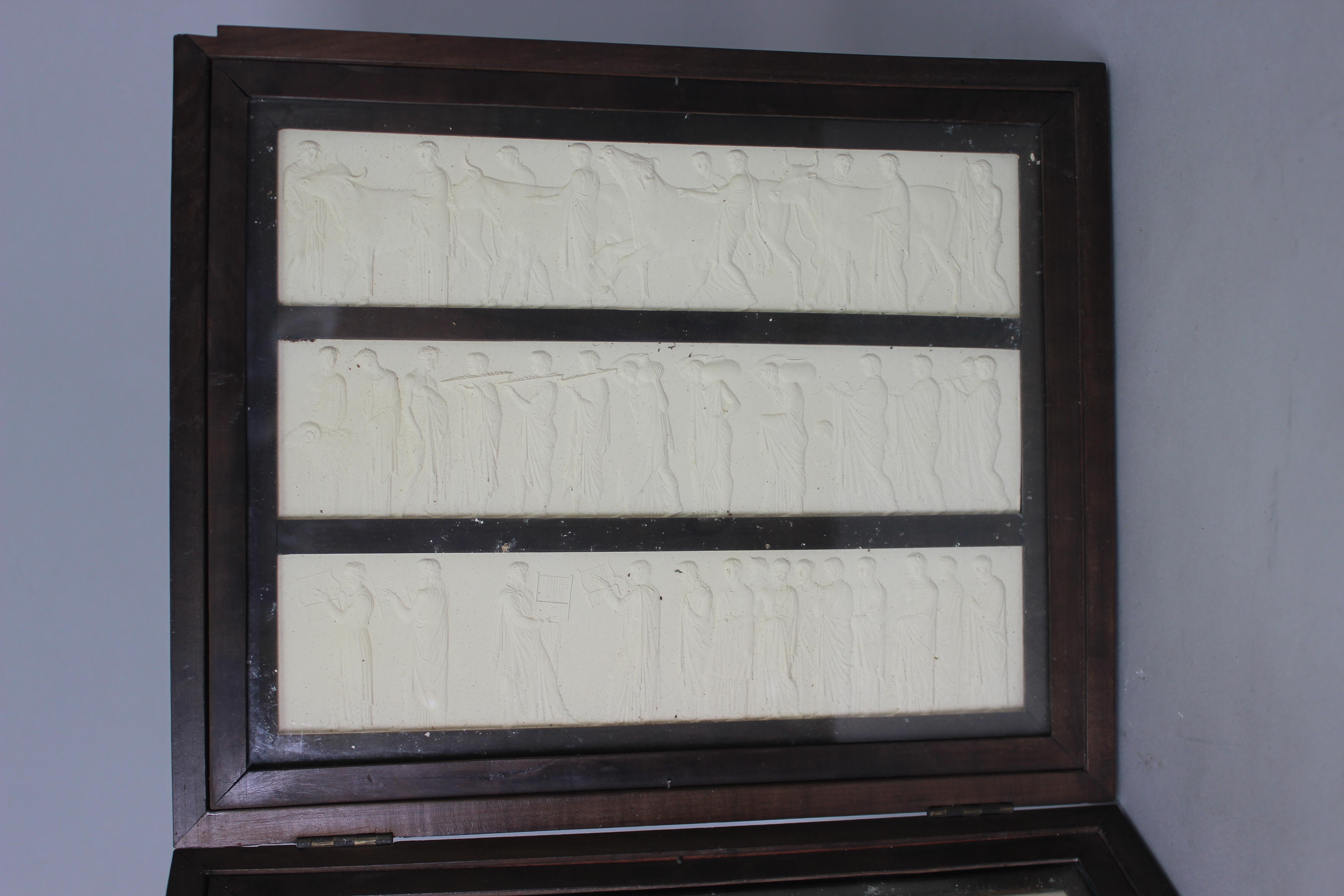 Plaster miniatures of the Parthenon frieze in a box resembling books, Grand Tour For Sale 8