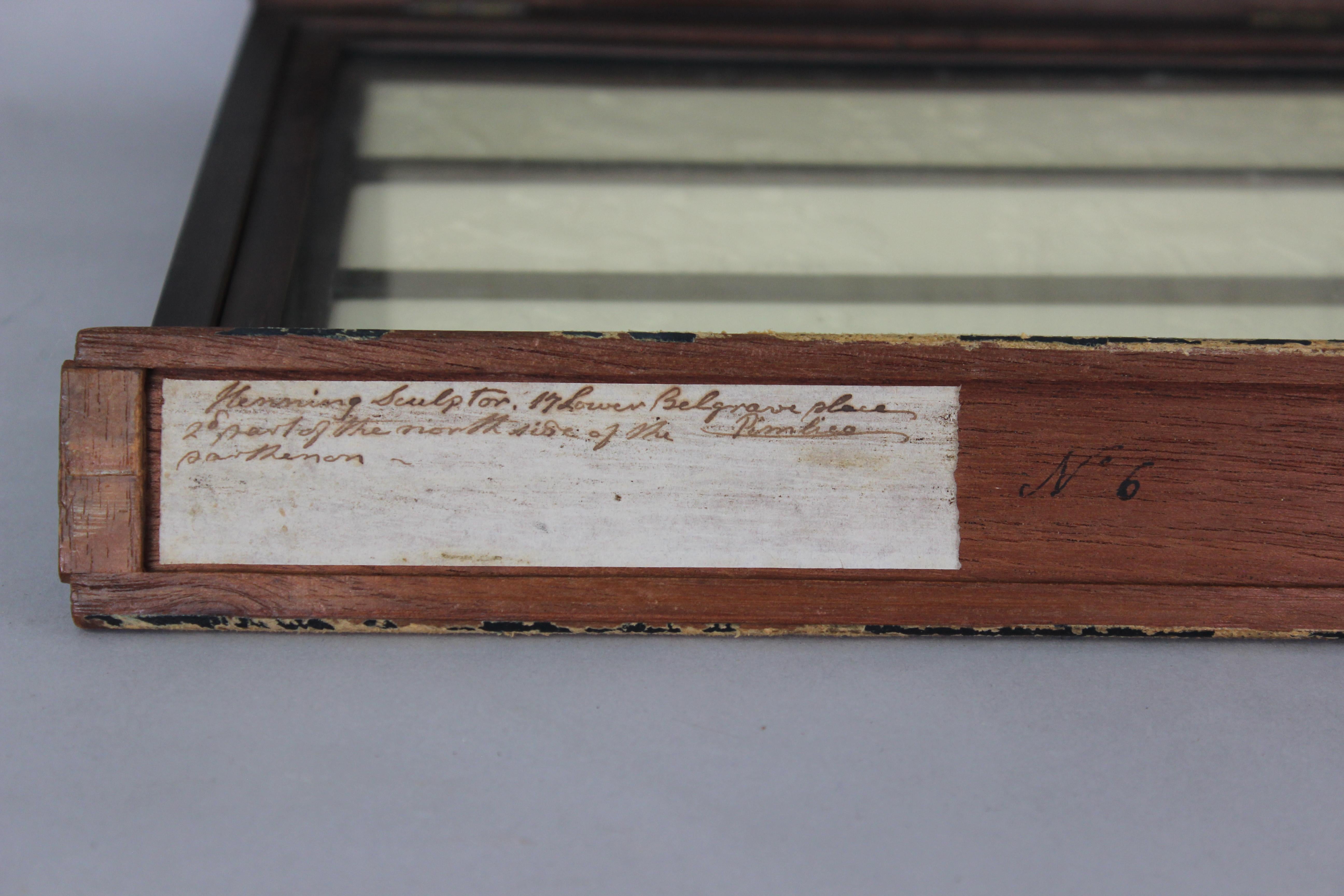 Plaster miniatures of the Parthenon frieze in a box resembling books, Grand Tour For Sale 10