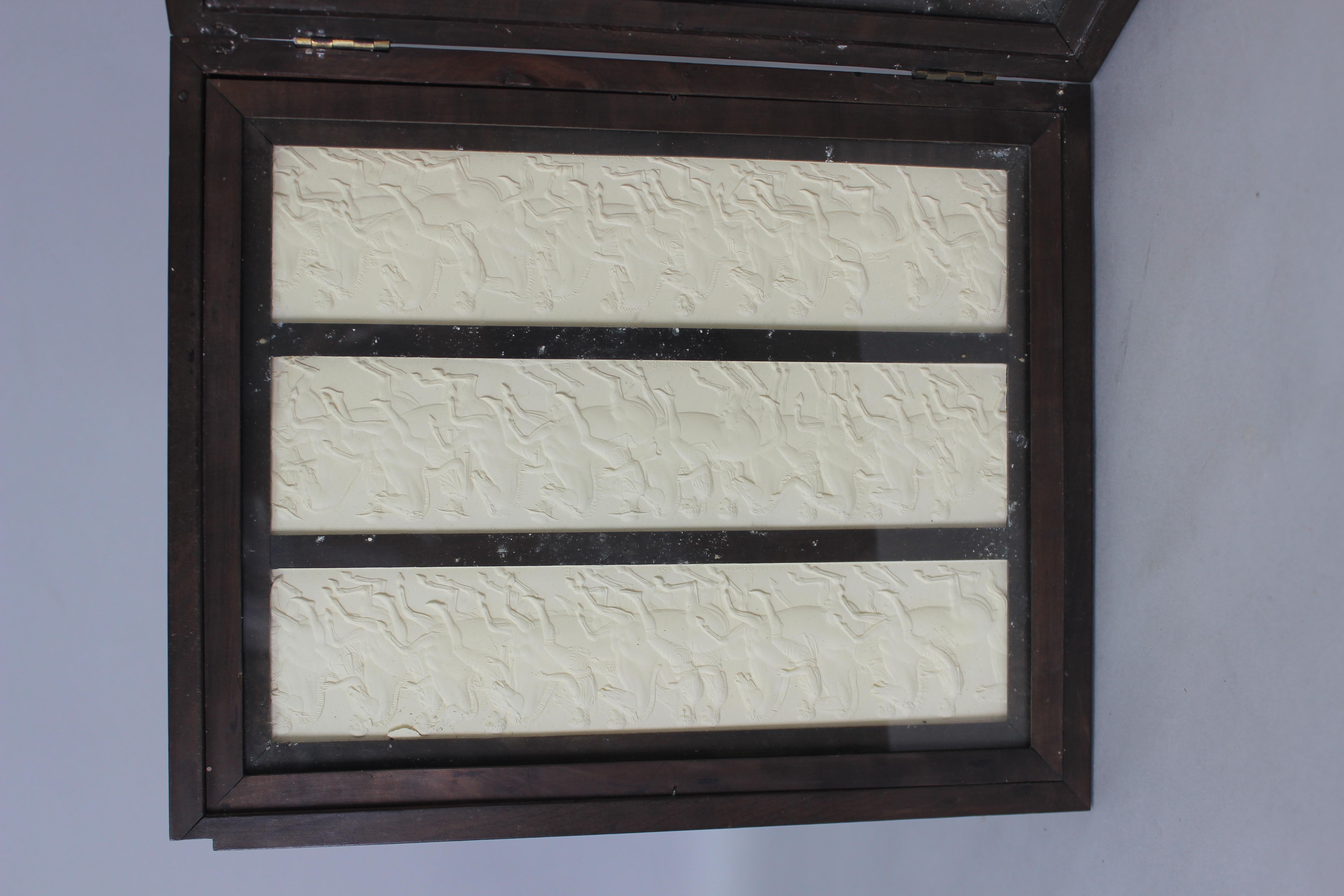 Plaster miniatures of the Parthenon frieze in a box resembling books, Grand Tour For Sale 2