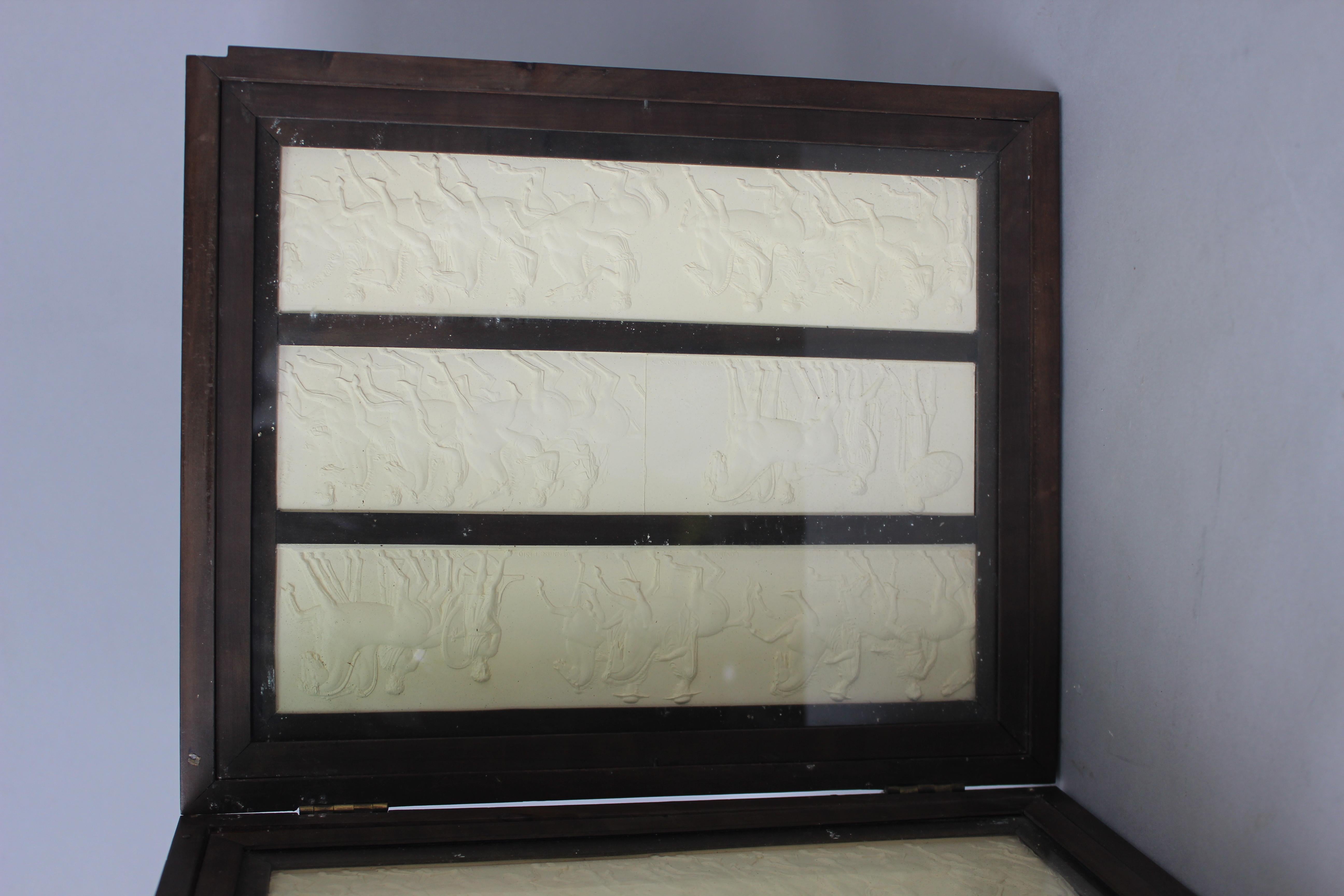 Plaster miniatures of the Parthenon frieze in a box resembling books, Grand Tour For Sale 3