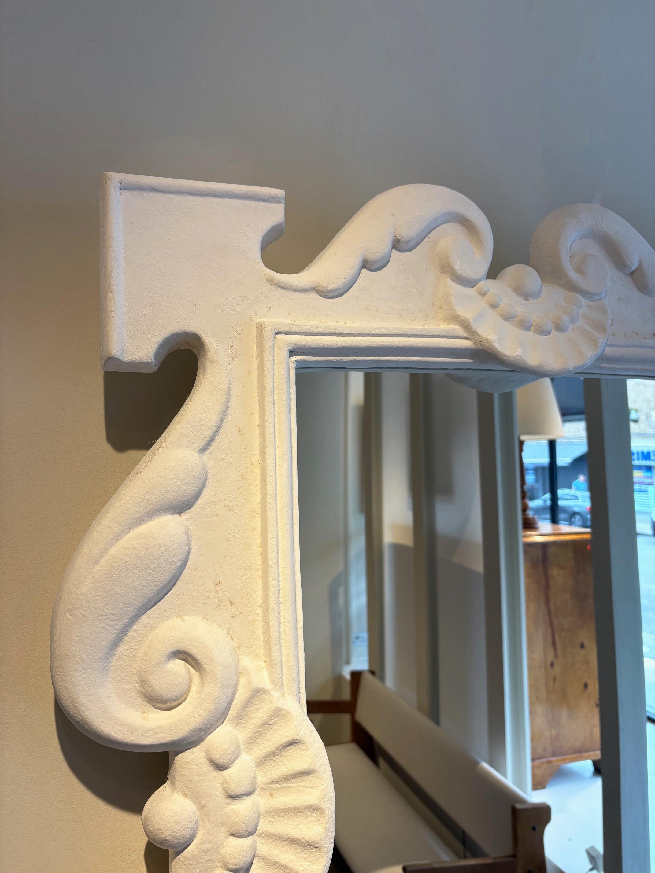 Plaster Mirror after Serge Roche (1898-1988) For Sale 2