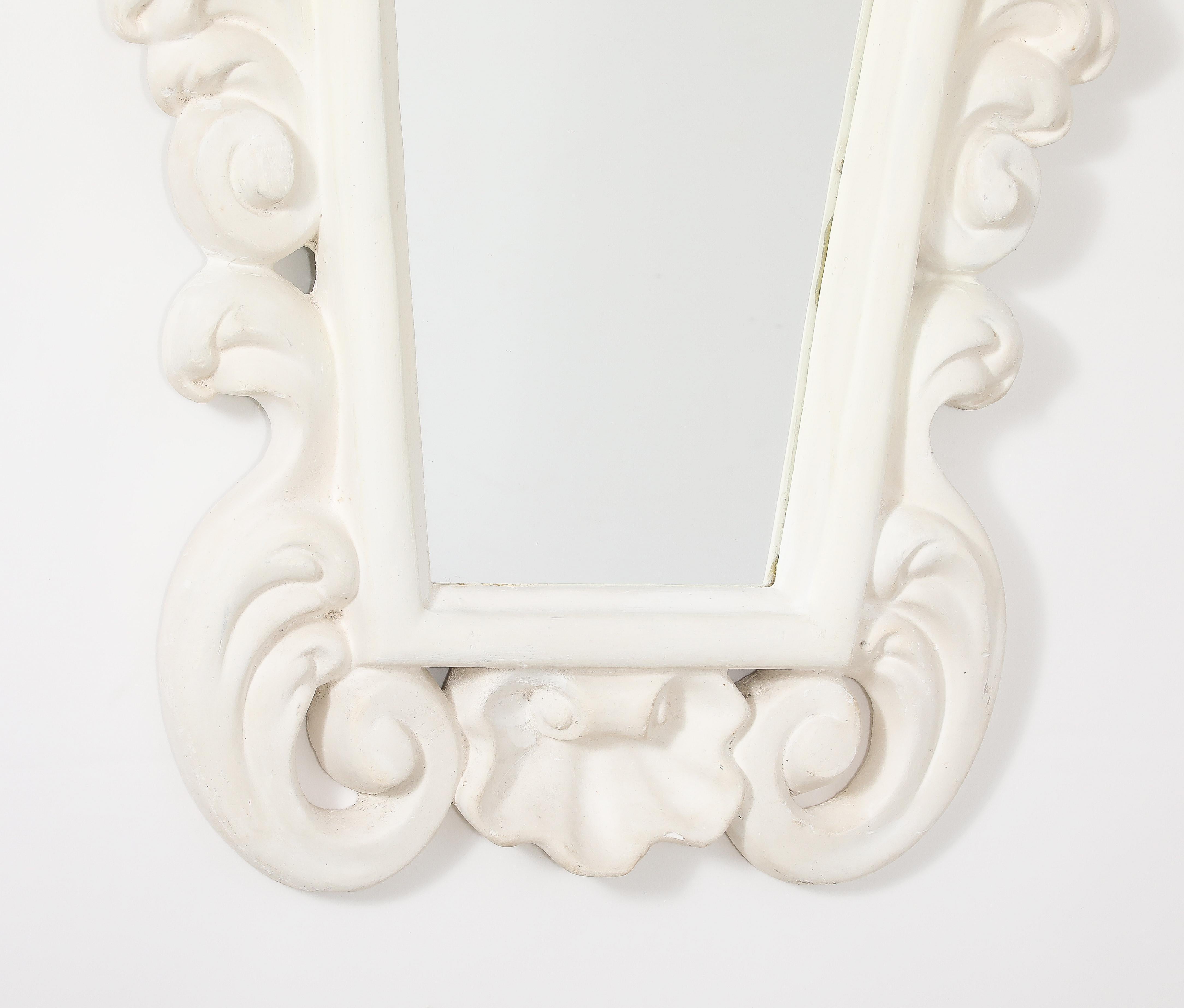Miroir en plâtre à la manière de Serge Roche, France, années 1950 en vente 1