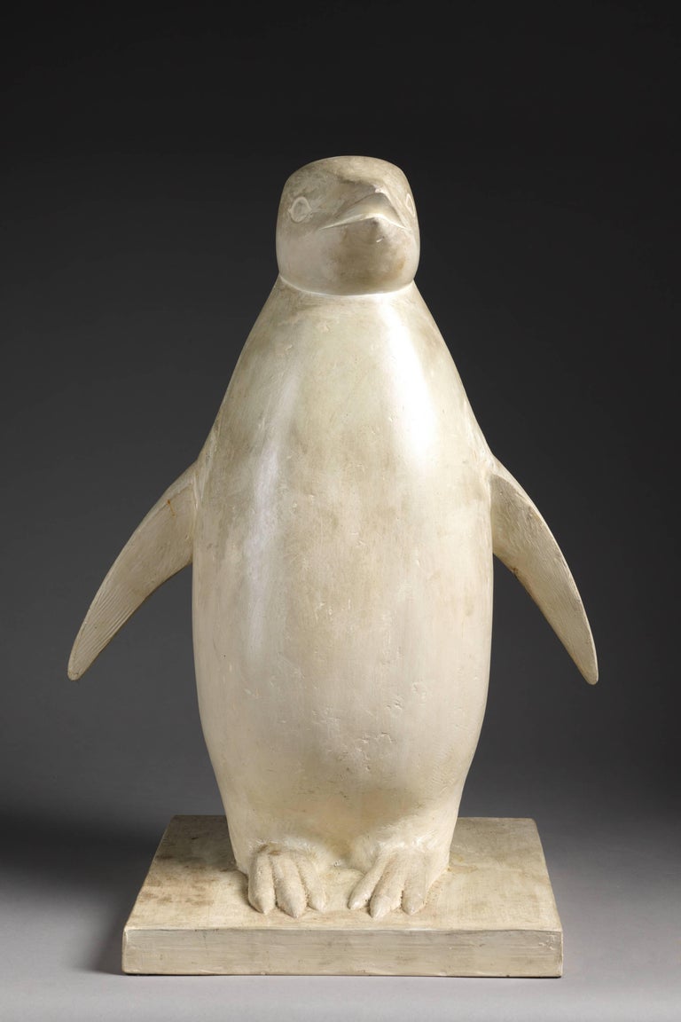 Plaster Model of a Penguin by Belgian Sculptor Adolphe A.H ... 20th century wooden sculpture depicting female character.