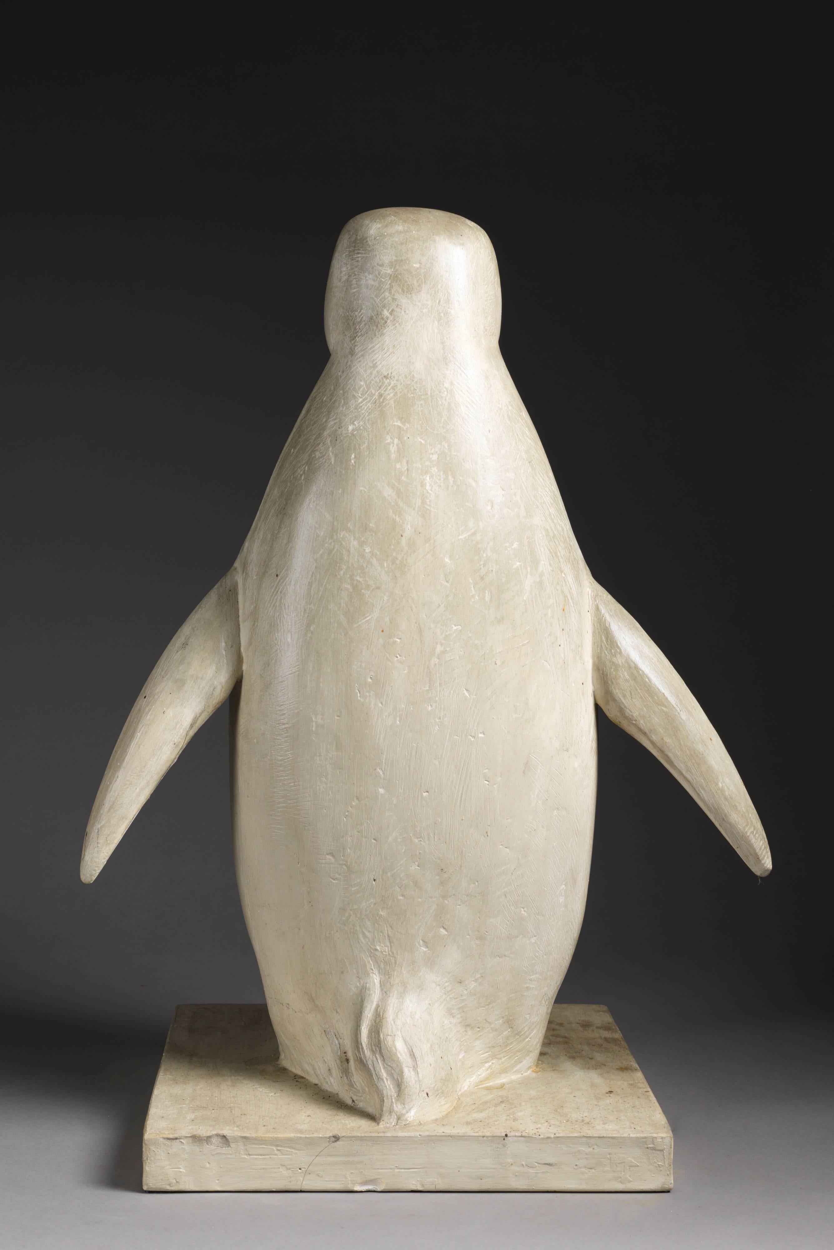 Plaster Model of a Penguin by Belgian Sculptor Adolphe A.H. Daenen, 20th Century In Good Condition In Leuven , BE