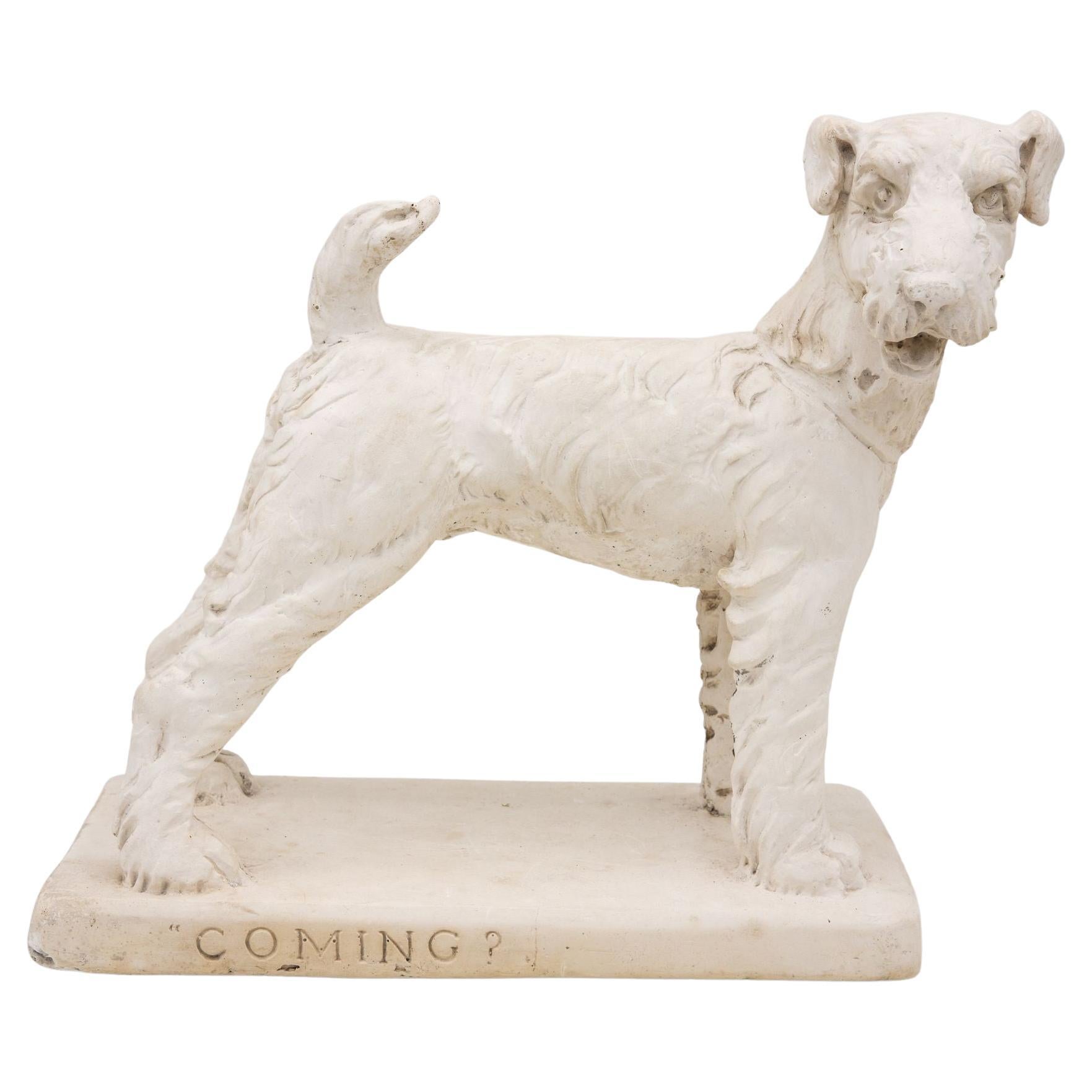 Plaster Model of A Terrier Dog, 20th century For Sale