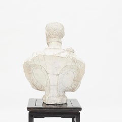 Plaster Model of Male Bust with Markings, France, 19th Century