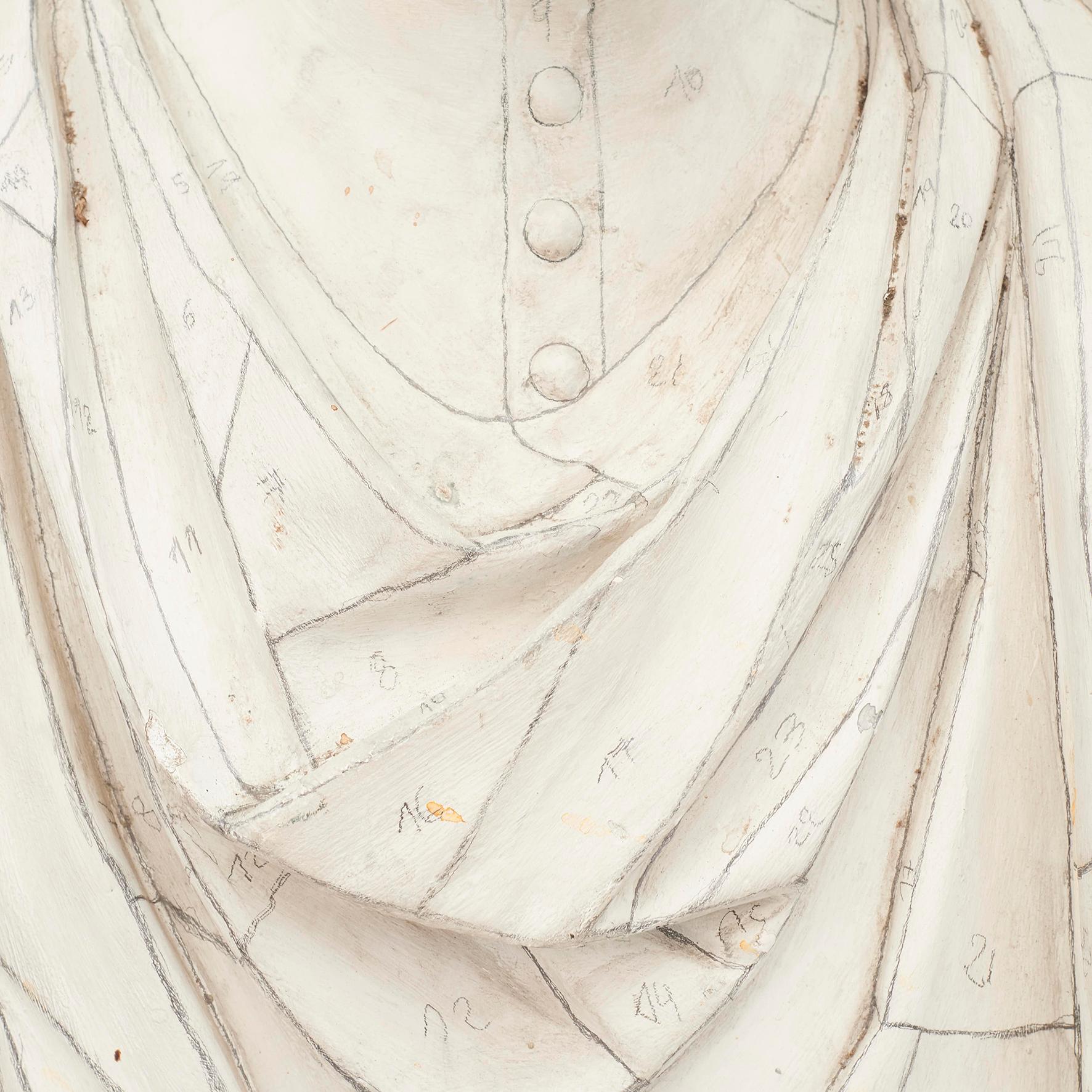 Modello in gesso di busto maschile con segni, Francia, XIX secolo in vendita 3
