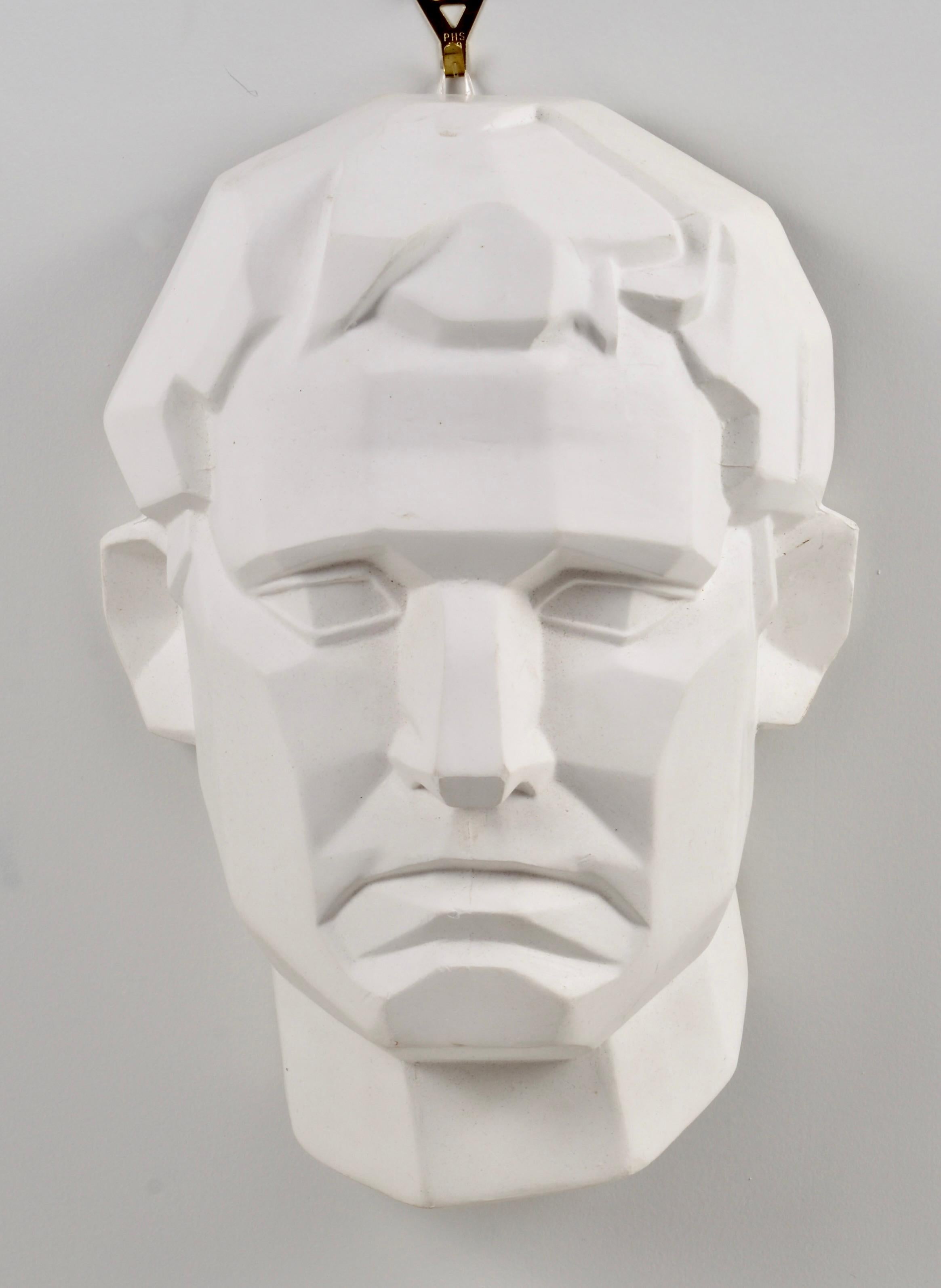 Cool guy. Handsomely rendered in cast plaster.  Sadly, the name of the talented maker is unknown. Very fine condition. 