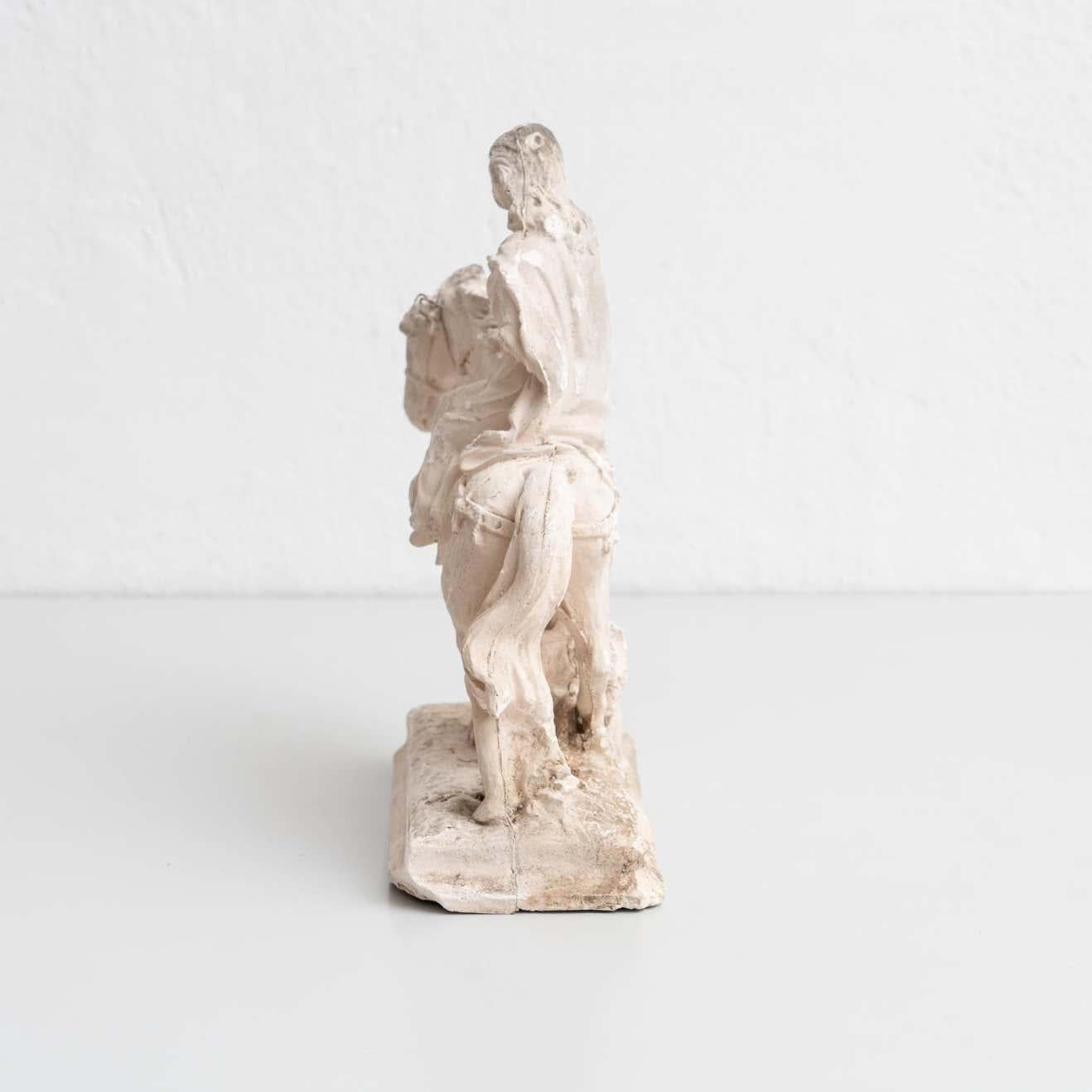 Plaster Mounted Horse Rider Traditional Figure, circa 1950 For Sale 4