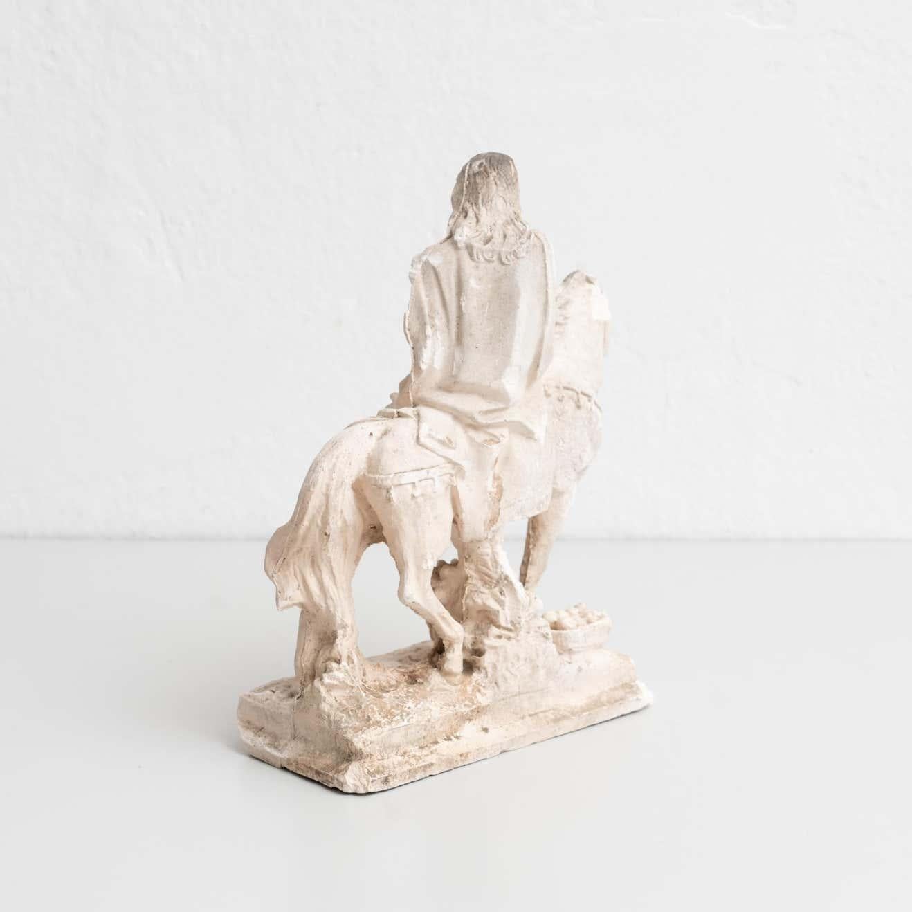 Plaster Mounted Horse Rider Traditional Figure, circa 1950 For Sale 5