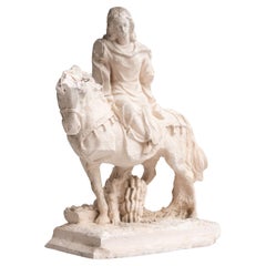 Plaster Mounted Horse Rider Traditional Figure, circa 1950