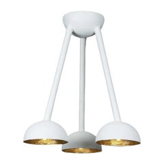 Plaster of Paris with gold leaf accents down light Chandelier