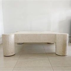 Plaster Over Wood Coffee Cocktail Table