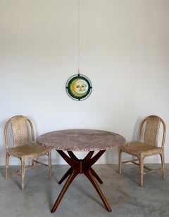 Plaster Painting Sun Moon Rusty Weathered Steel Round (After Sergio Bustamante)