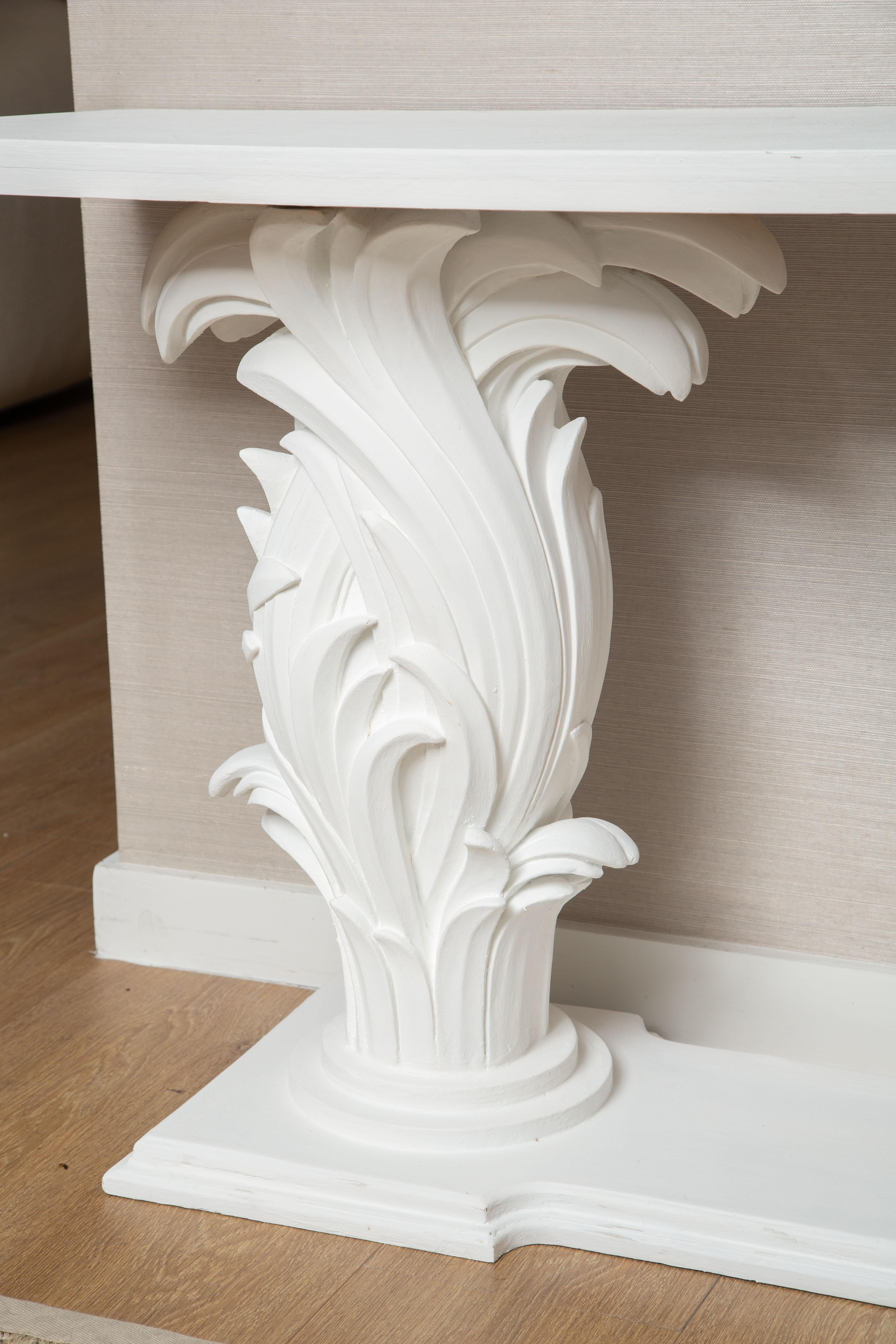 Mid-20th Century Plaster Palm Console, France, 1940's