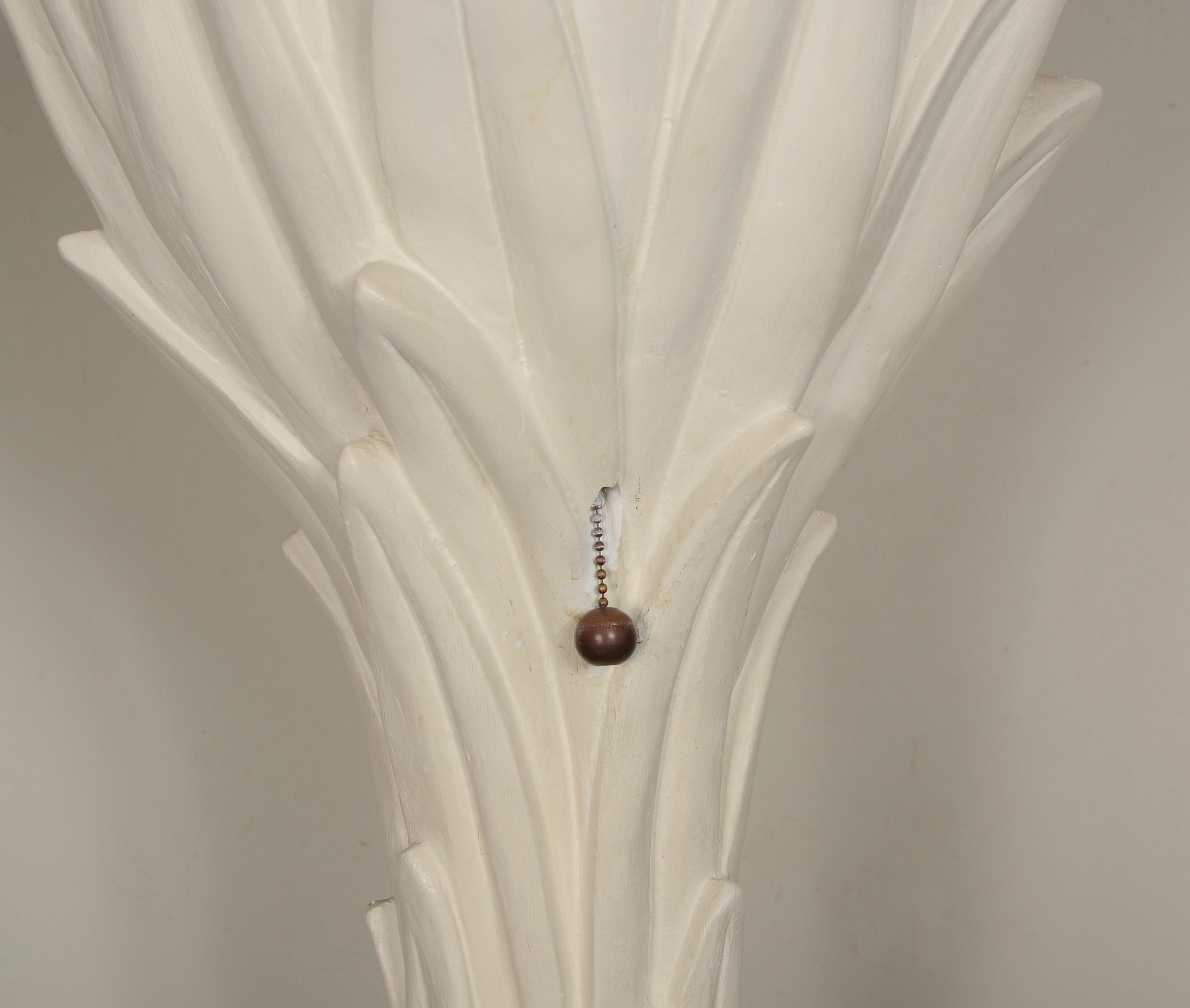 Plaster Palm Tree Torchiere Lamp in the Style of Serge Roche In Good Condition In San Mateo, CA
