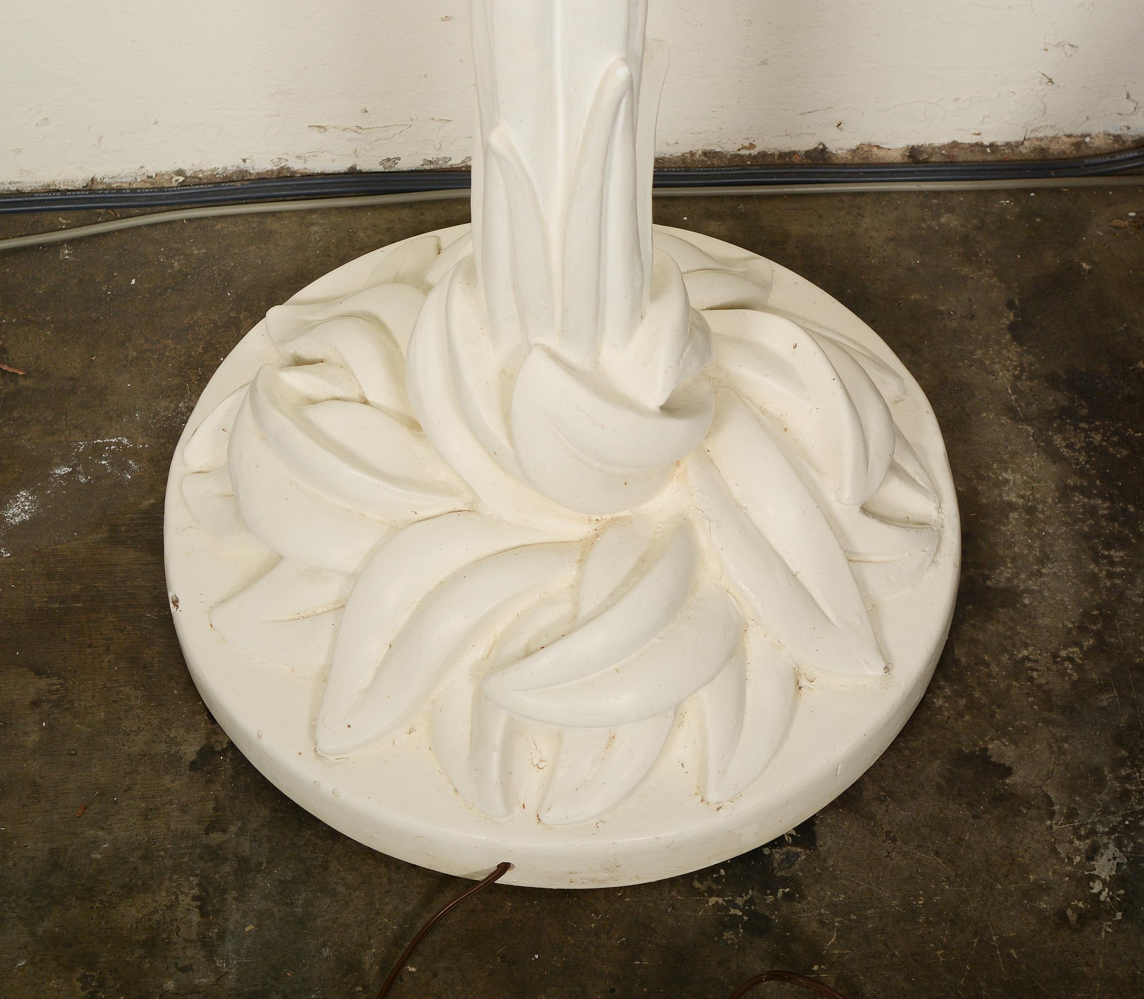 Late 20th Century Plaster Palm Tree Torchiere Lamp in the Style of Serge Roche