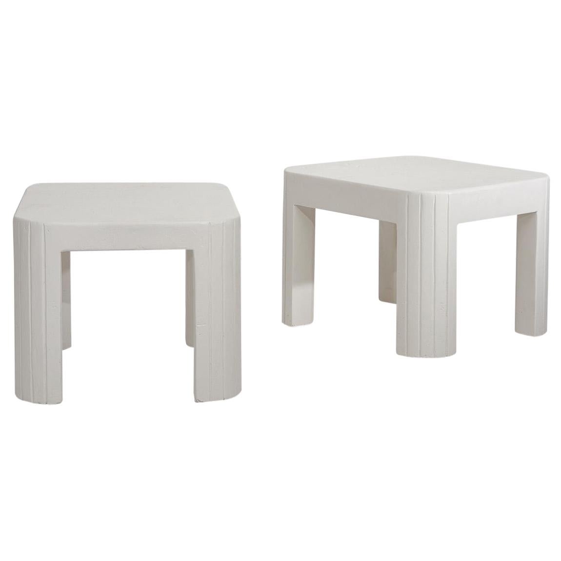 Plaster Postmodern End Tables, 1970