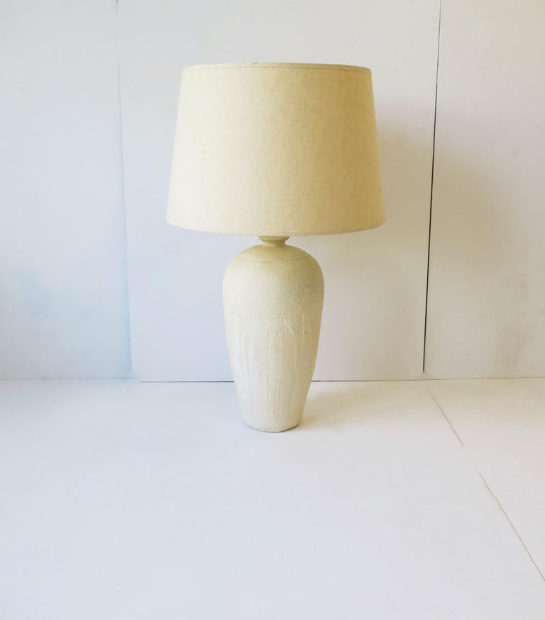 Plaster Pottery Table or Desk Lamp by Design Technics For Sale 4
