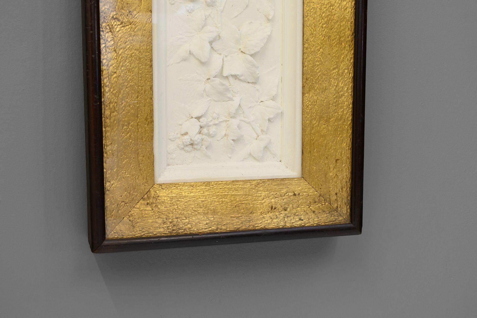 Framed plaster panel of vines. Circa 1900.


H 57cm x W 34cm x D 8cm
