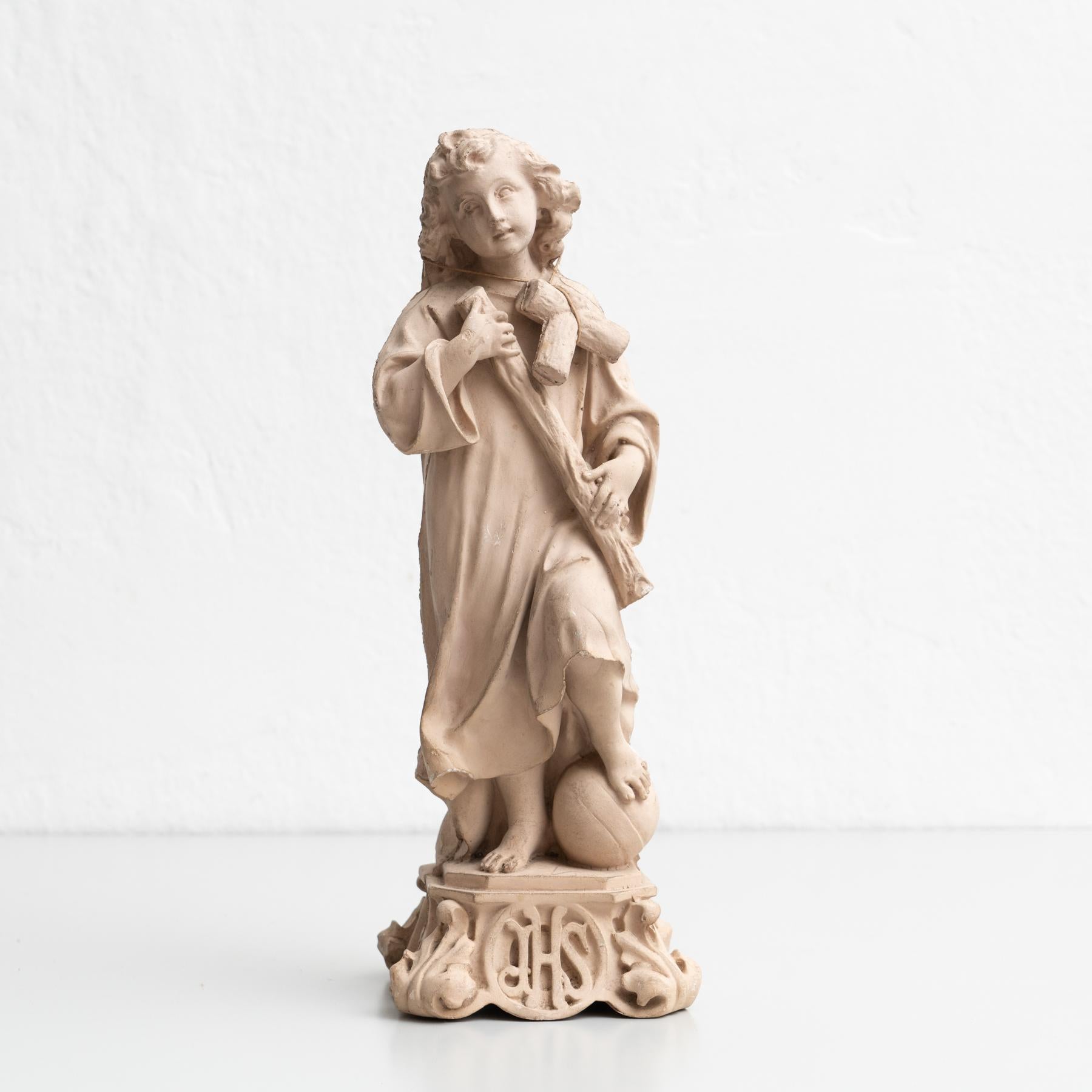 Modern Plaster Religious Baby Jesus Christ Traditional Figure, circa 1950 For Sale