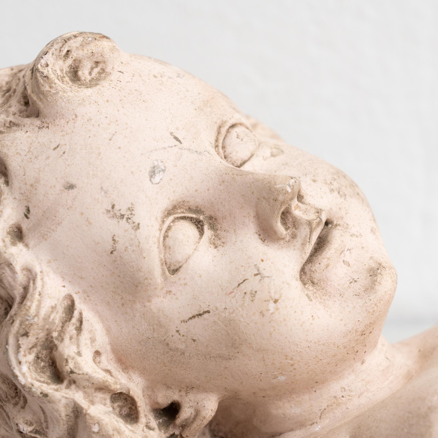 Spanish Plaster Religious Baby Jesus Christ Traditional Figure, circa 1950 For Sale