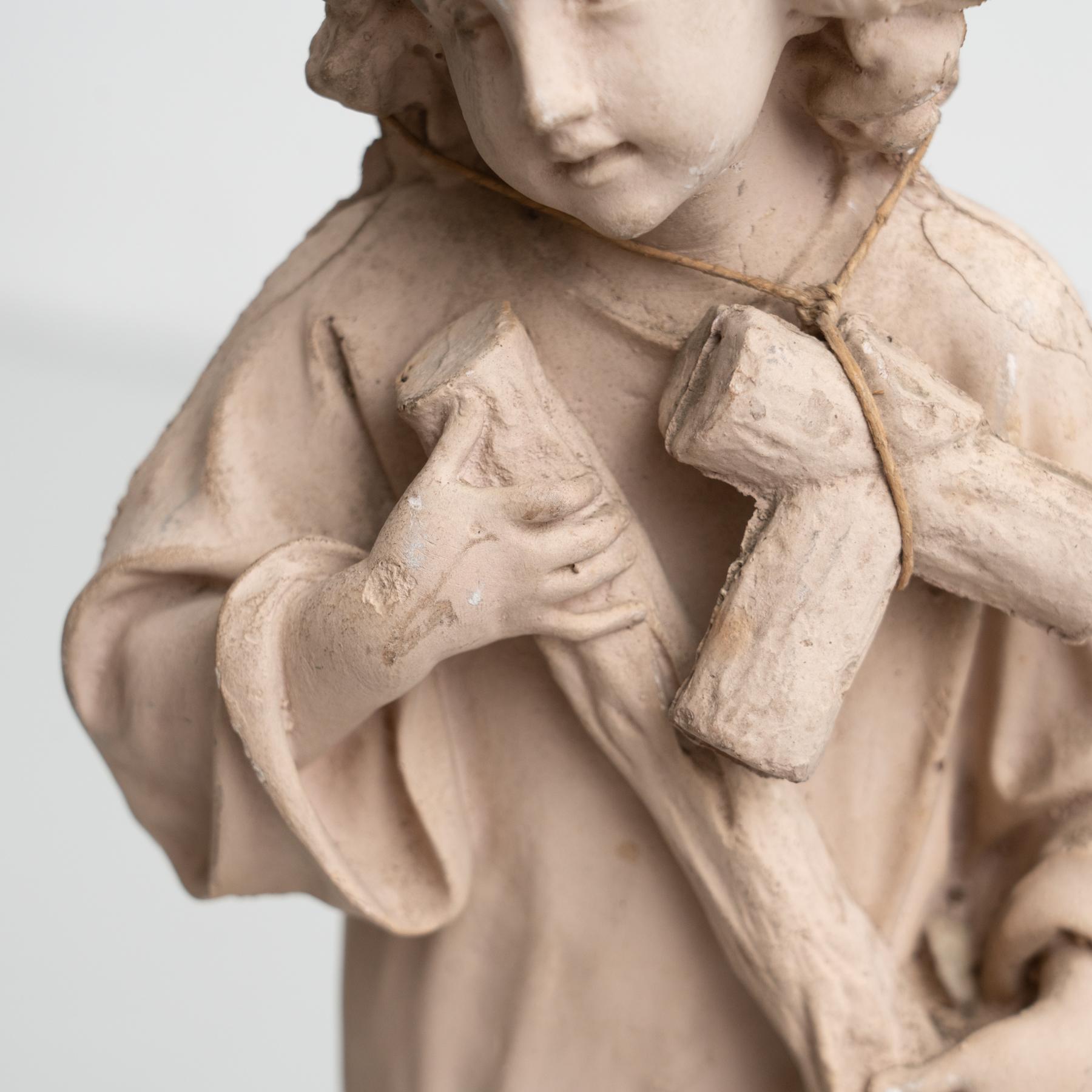 Plaster Religious Baby Jesus Christ Traditional Figure, circa 1950 In Good Condition In Barcelona, ES