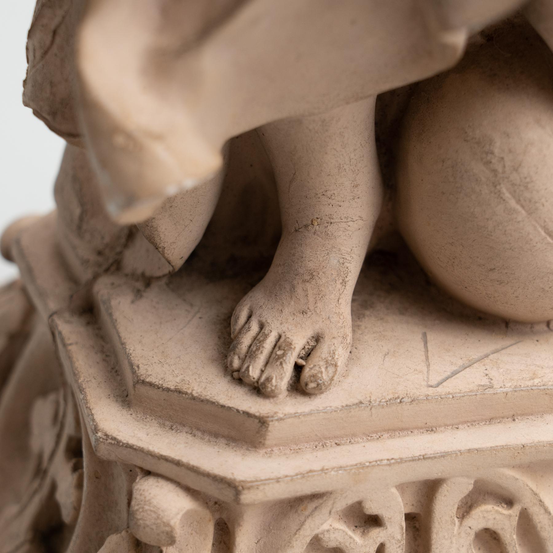 Plaster Religious Baby Jesus Christ Traditional Figure, circa 1950 1