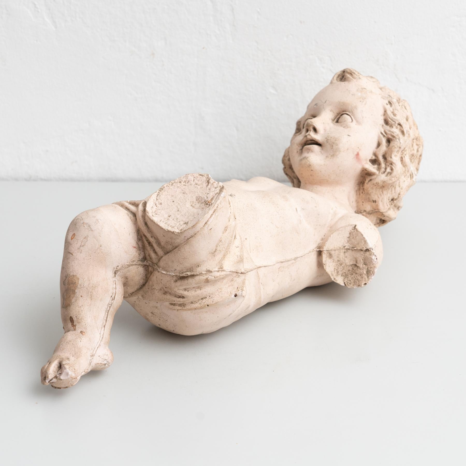 Mid-20th Century Plaster Religious Baby Jesus Christ Traditional Figure, circa 1950 For Sale