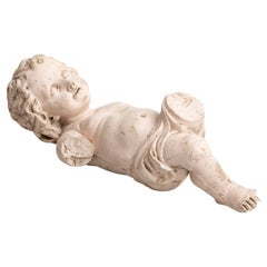 Figura religiosa in gesso di Gesù Bambino tradizionale, 1950 circa
