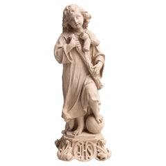 Retro Plaster Religious Baby Jesus Christ Traditional Figure, circa 1950