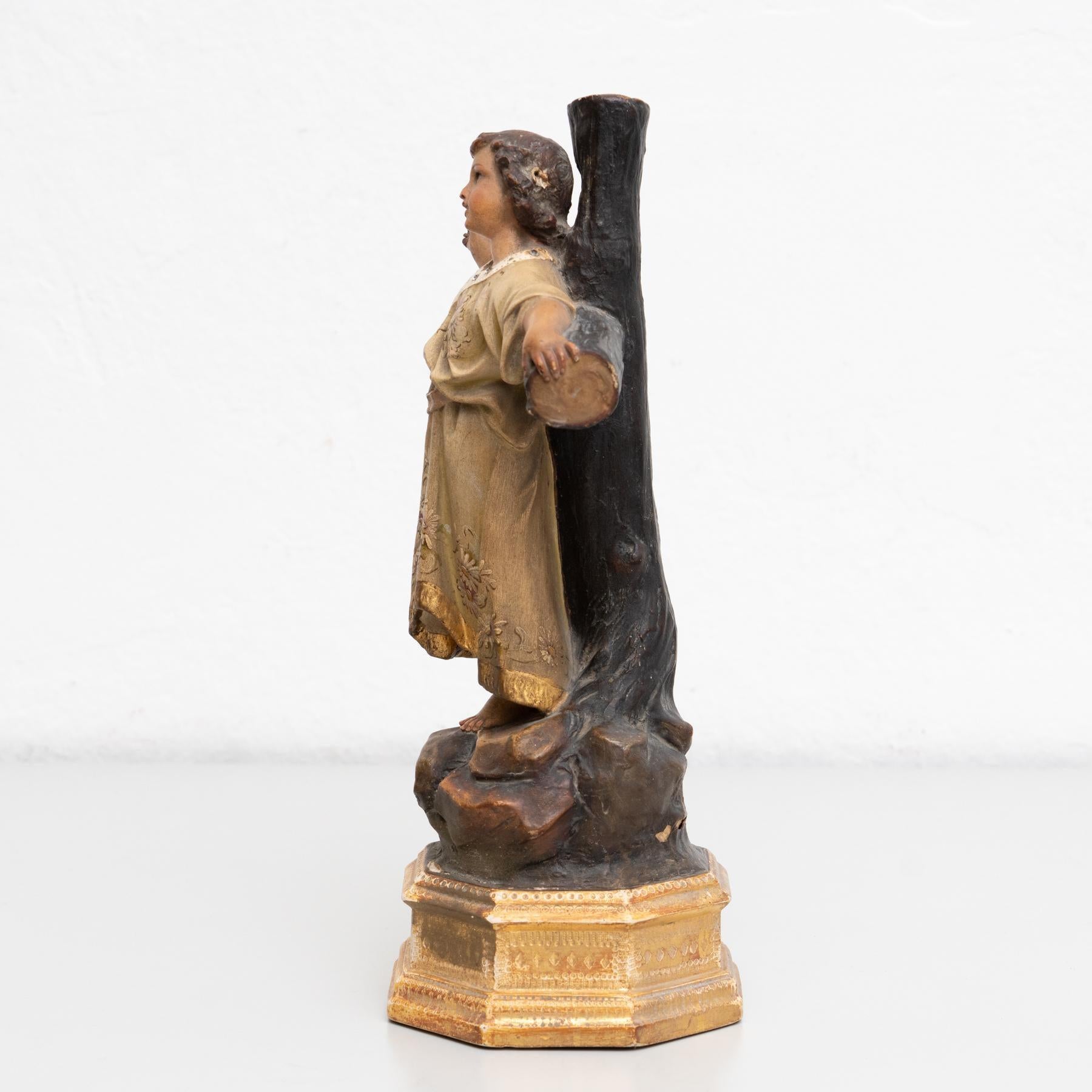 Plaster Religious Baby Jesus Traditional Figure, circa 1930 For Sale 4