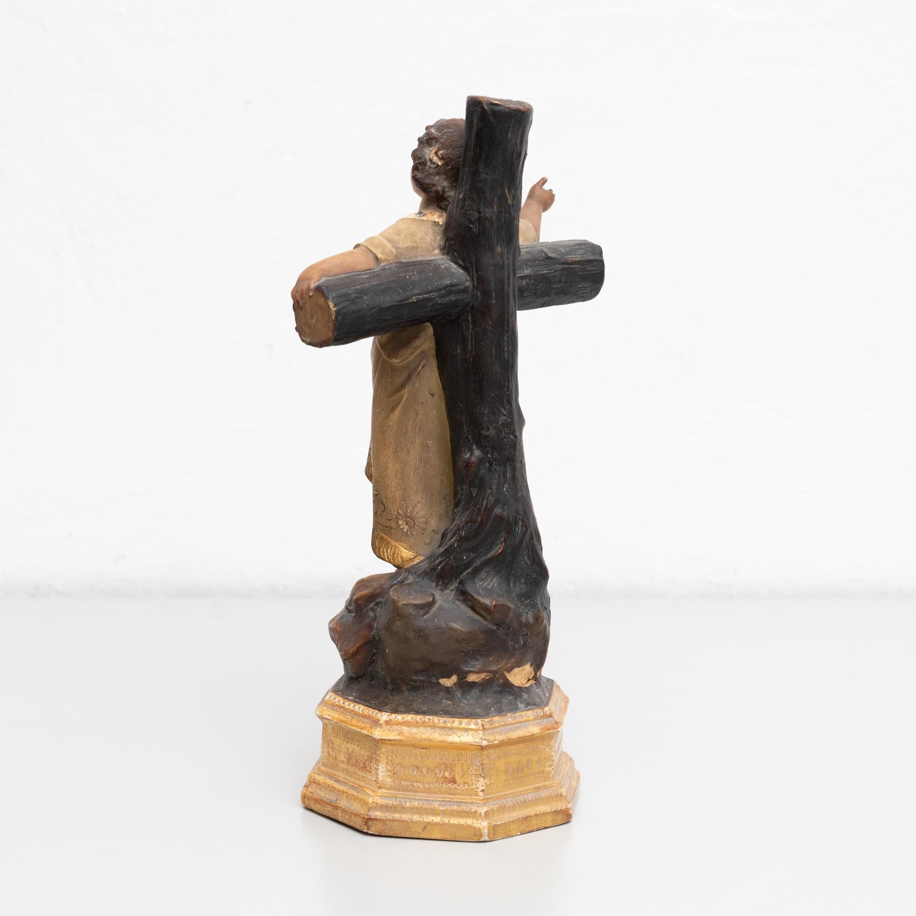 Religiöses Jesuskind aus Gips, traditionelle Figur, um 1930 im Angebot 5
